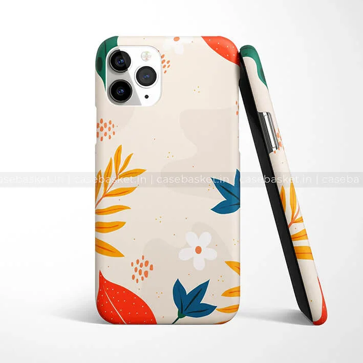 Abstarct Beige Floral Phone Cover - Image 3