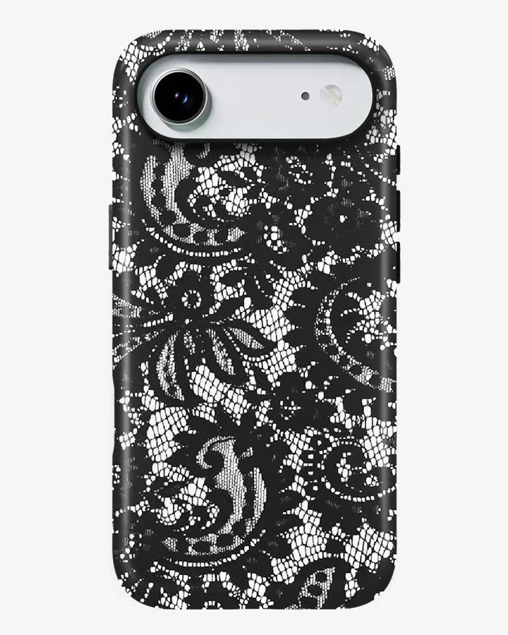 Black Lace Glossy Armour Shell Phone Cover - Image 7