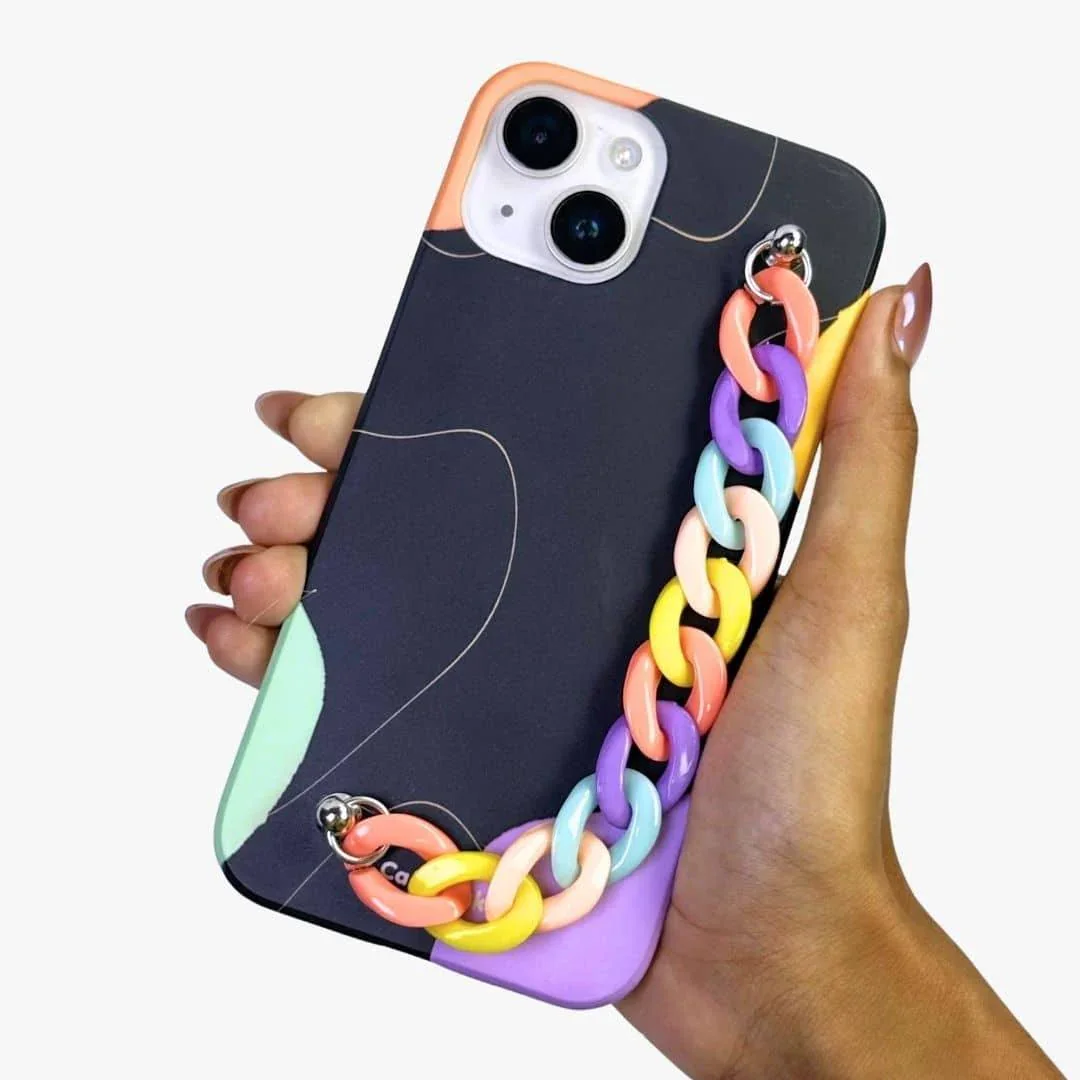Black Vivid Rainbow Chain Phone Cover - Image 2