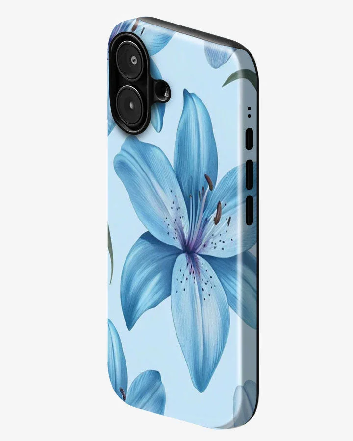 Blue Lily Glossy Armour Shell Phone Cover - Image 2