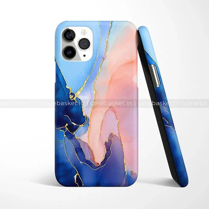 Blue Peach Marble Phone Cover - Image 2