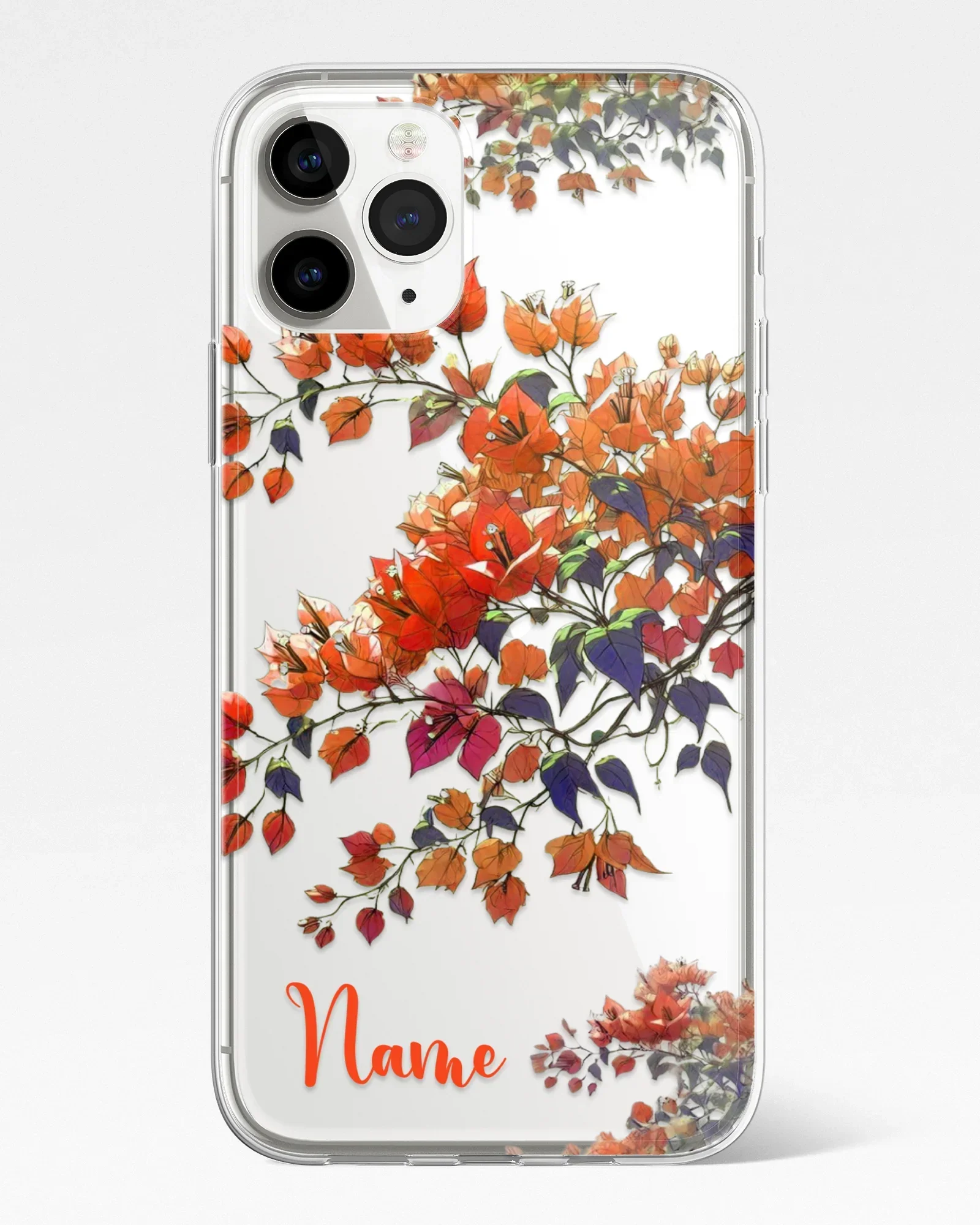 Bougain Bloom Vines Transparent Silicone Phone Cover - Image 5