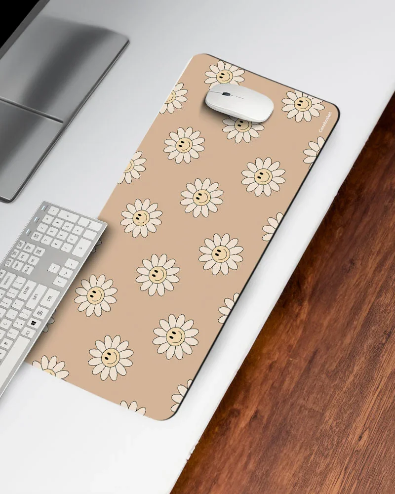 Cheerful Beige Print Desk Mat - Image 3