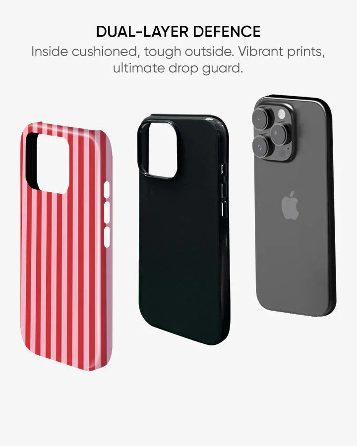 Cherry Ribbon Stripe Glossy Armour Shell Phone Cover - Image 4