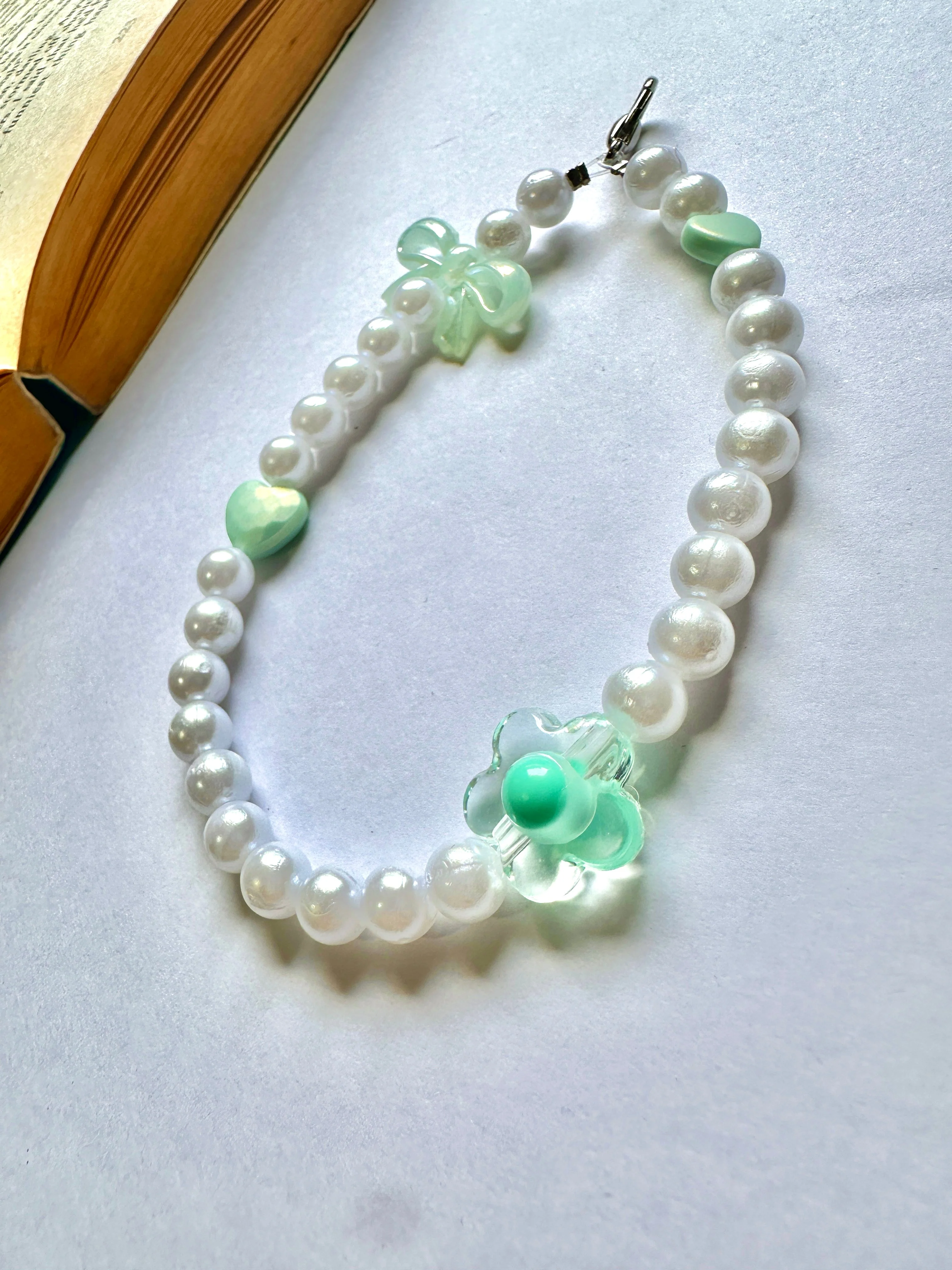 Chic Mint Bow Phone Chain Charm - Image 3
