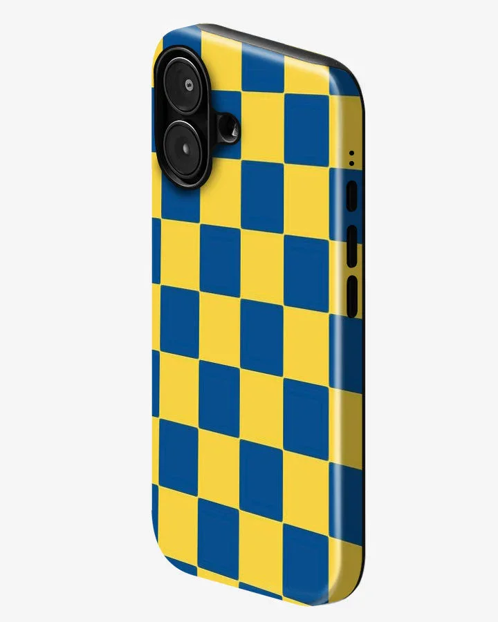 Cobalt Grid Glossy Armour Shell Phone Cover - Image 2