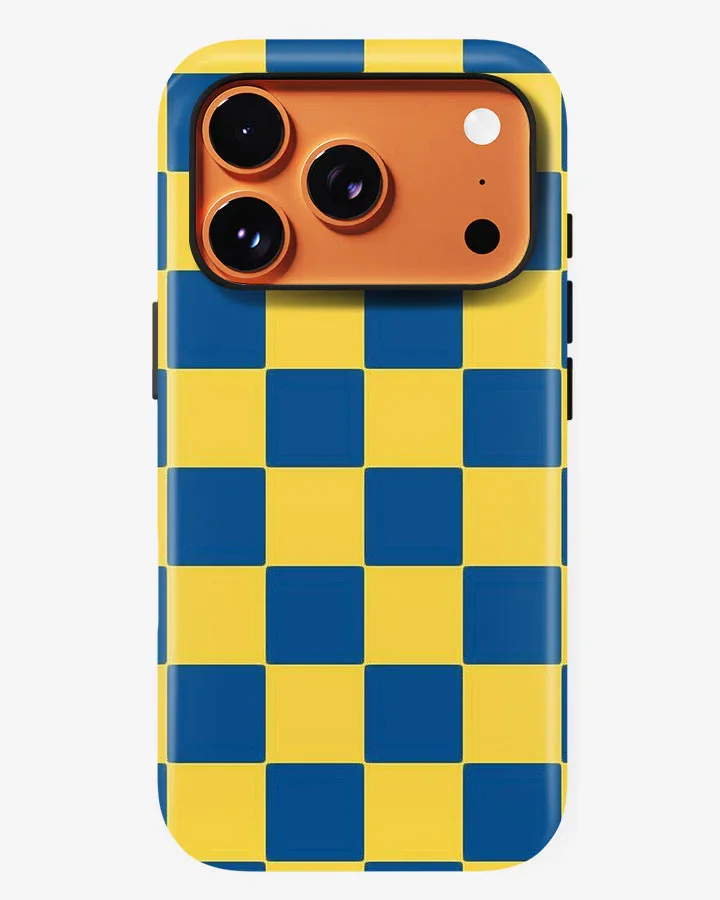 Cobalt Grid Glossy Armour Shell Phone Cover - Image 6