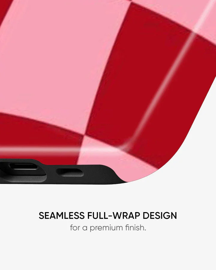 Crimson Checkwave Glossy Armour Shell Phone Cover - Image 5