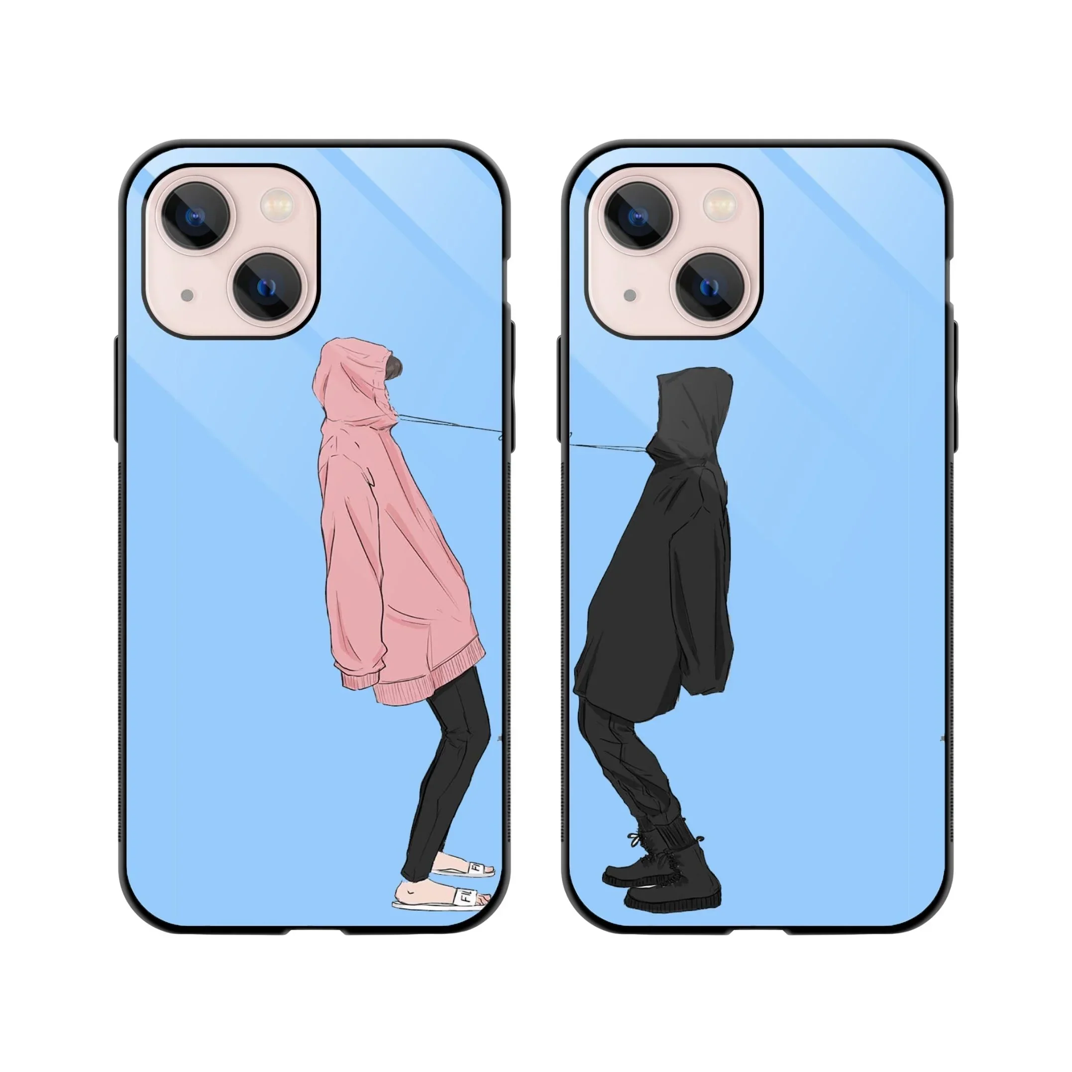 Cute Hoodie Couple/BFF Phone Cover - Image 3