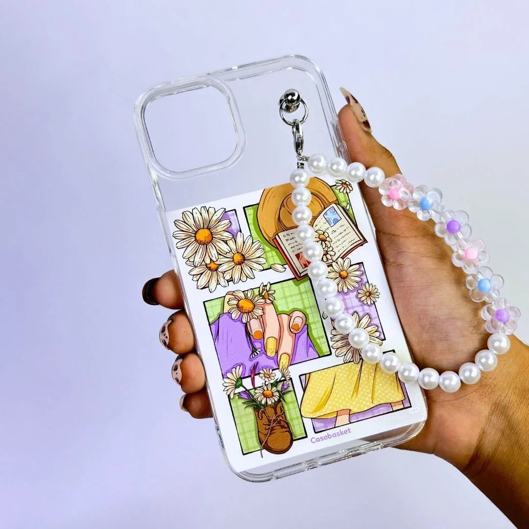 Daisy Outfit Grid Transparent Fall Chain Phone Cover - Image 2