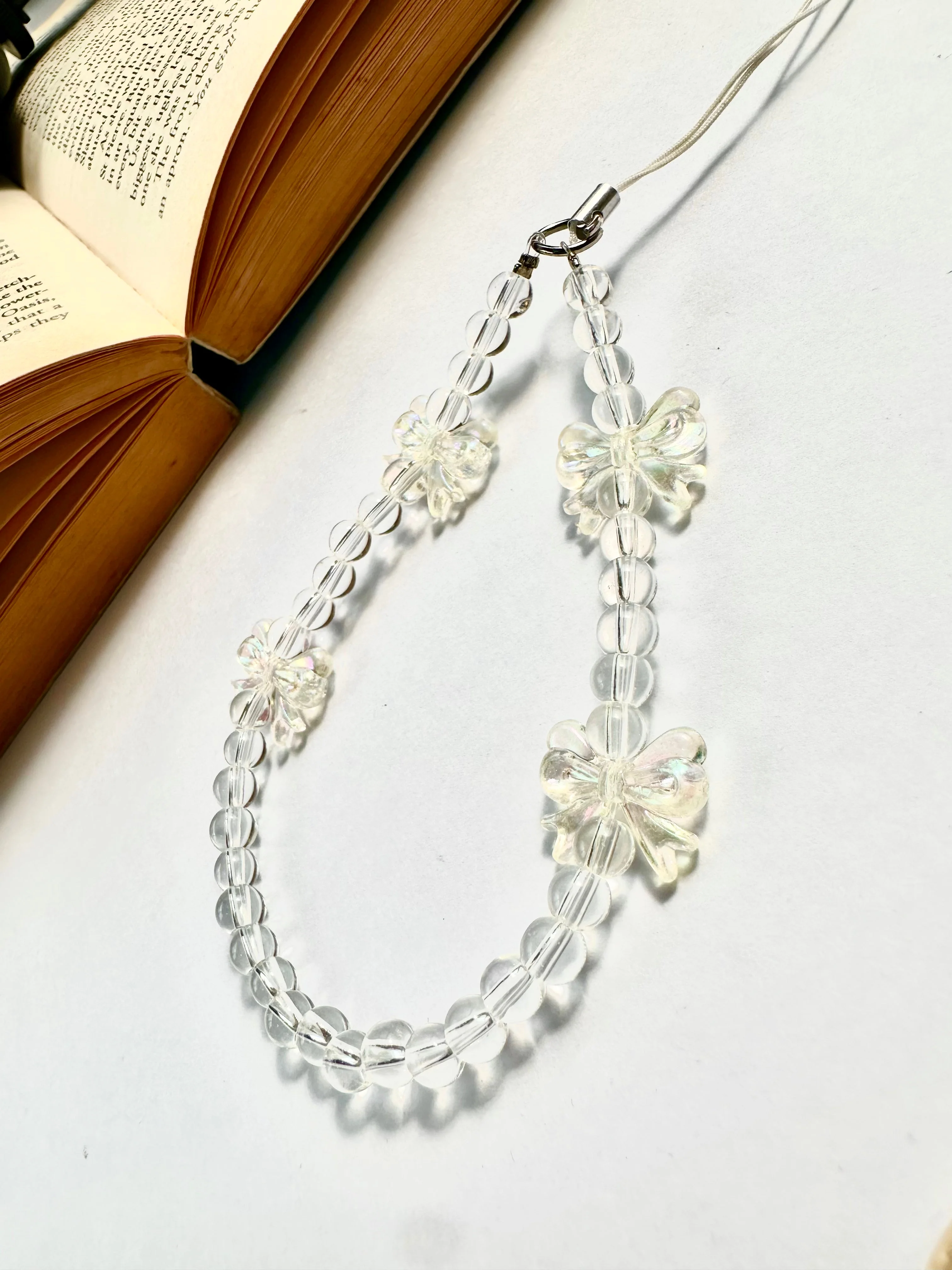 Dreamy Crystal Bow Phone Chain Charm - Image 2