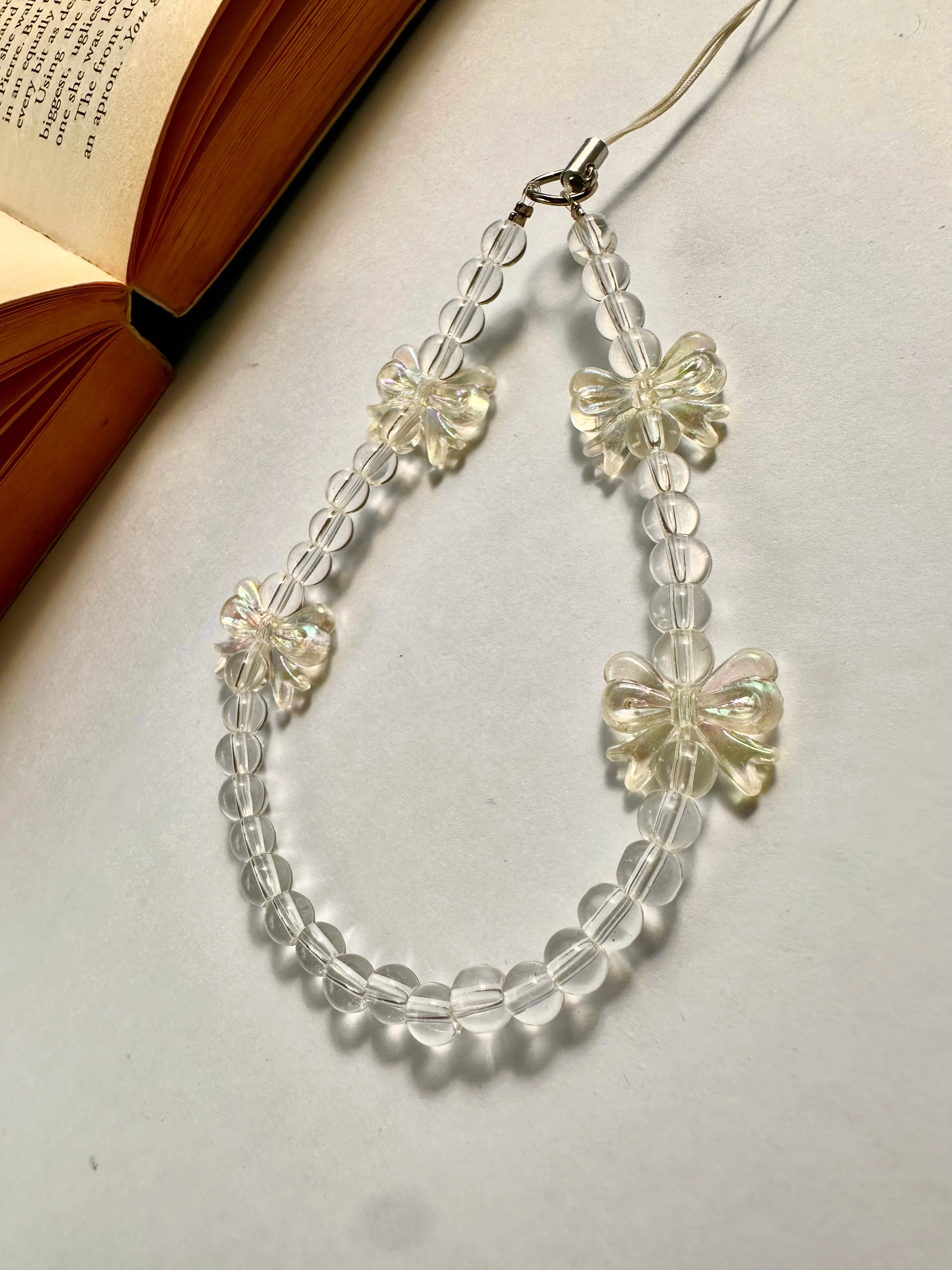 Dreamy Crystal Bow Phone Chain Charm - Image 3