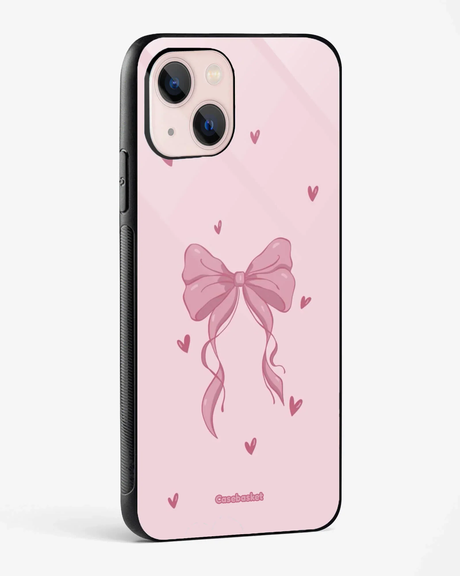 Dusty Pink Bow Glossy Phone Cover - Image 2