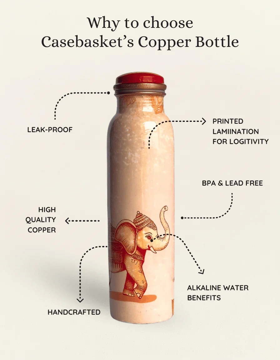 Elephant Grace Copper Bottle - Image 4