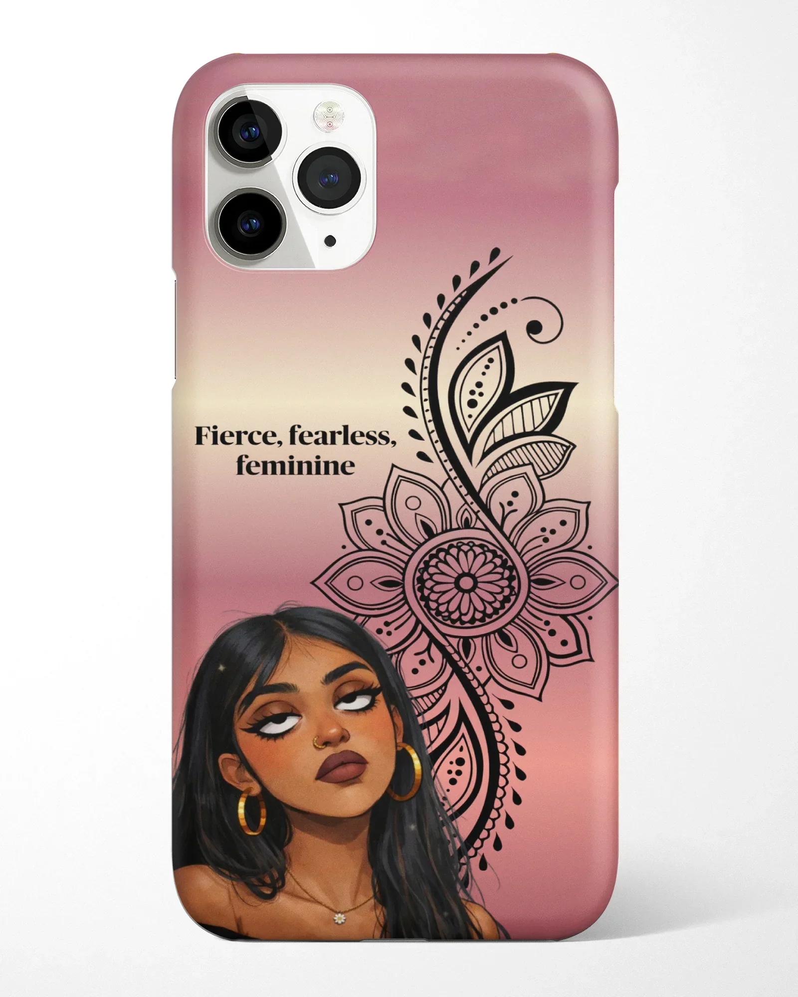Fierce Fearless Feminine Mandala Phone Cover - Image 3