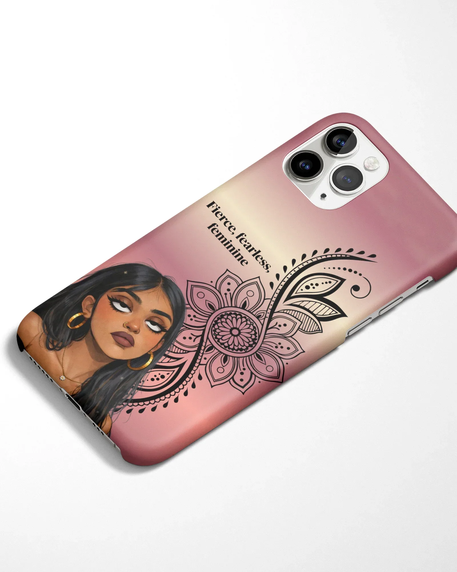 Fierce Fearless Feminine Mandala Phone Cover - Image 4