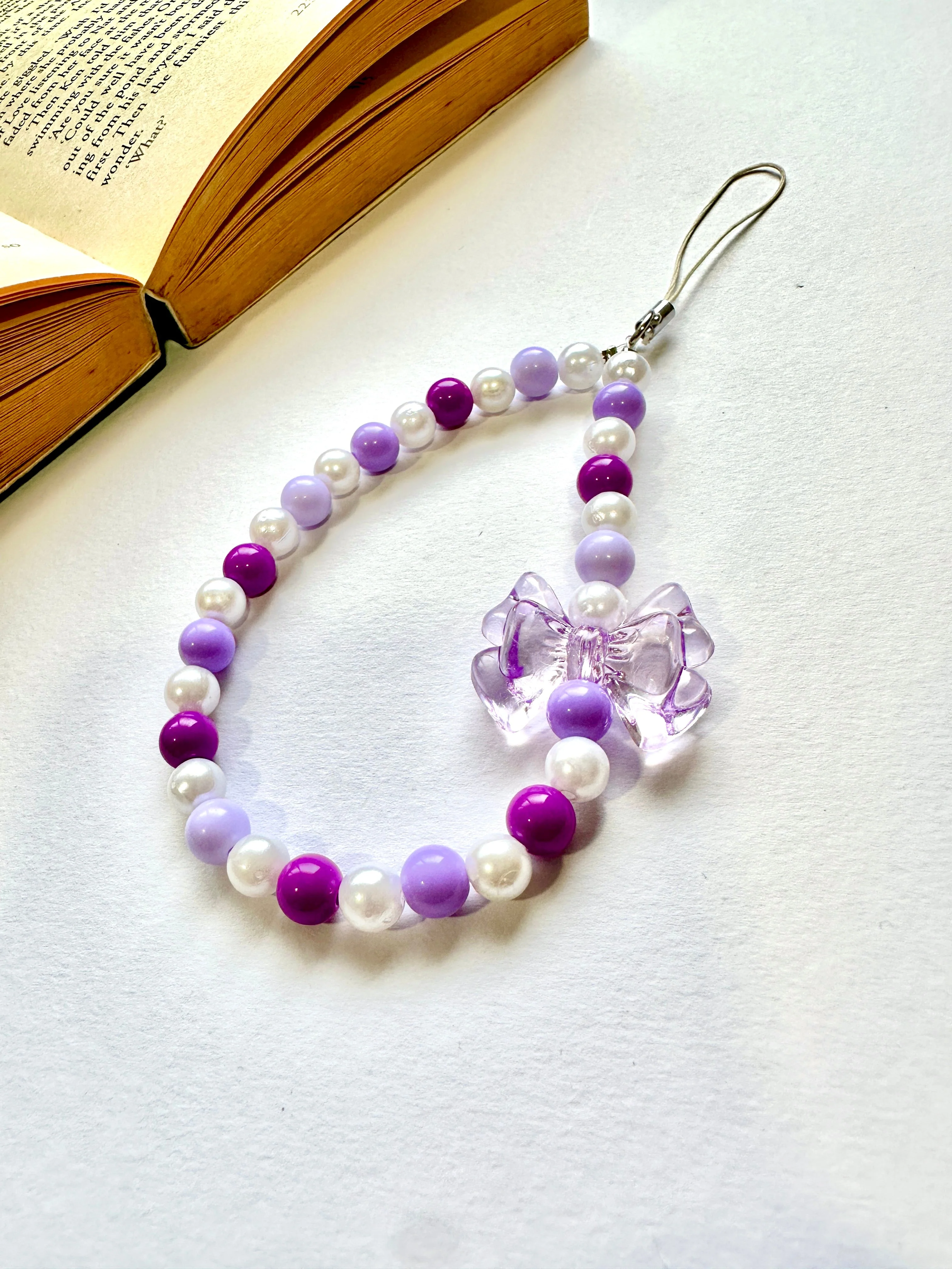 Grape Glaze Bow Phone Chain Charm - Image 2