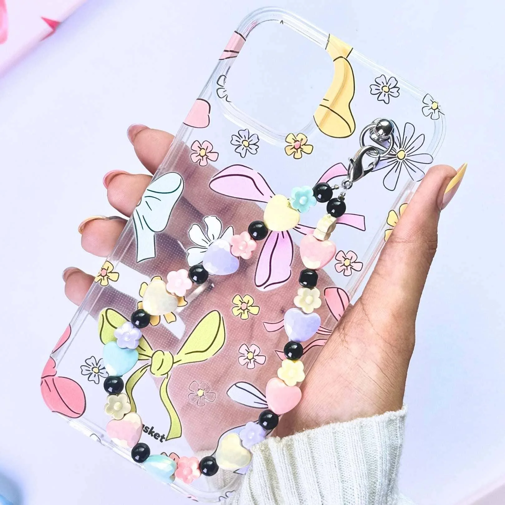 Bowverload Transparent Heartflowers Charm Phone Cover - Image 2