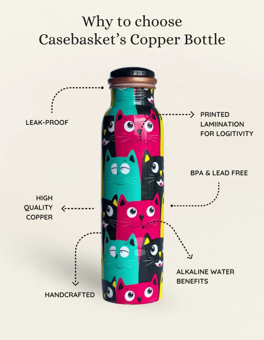 Happy Whiskers Copper Bottle - Image 4