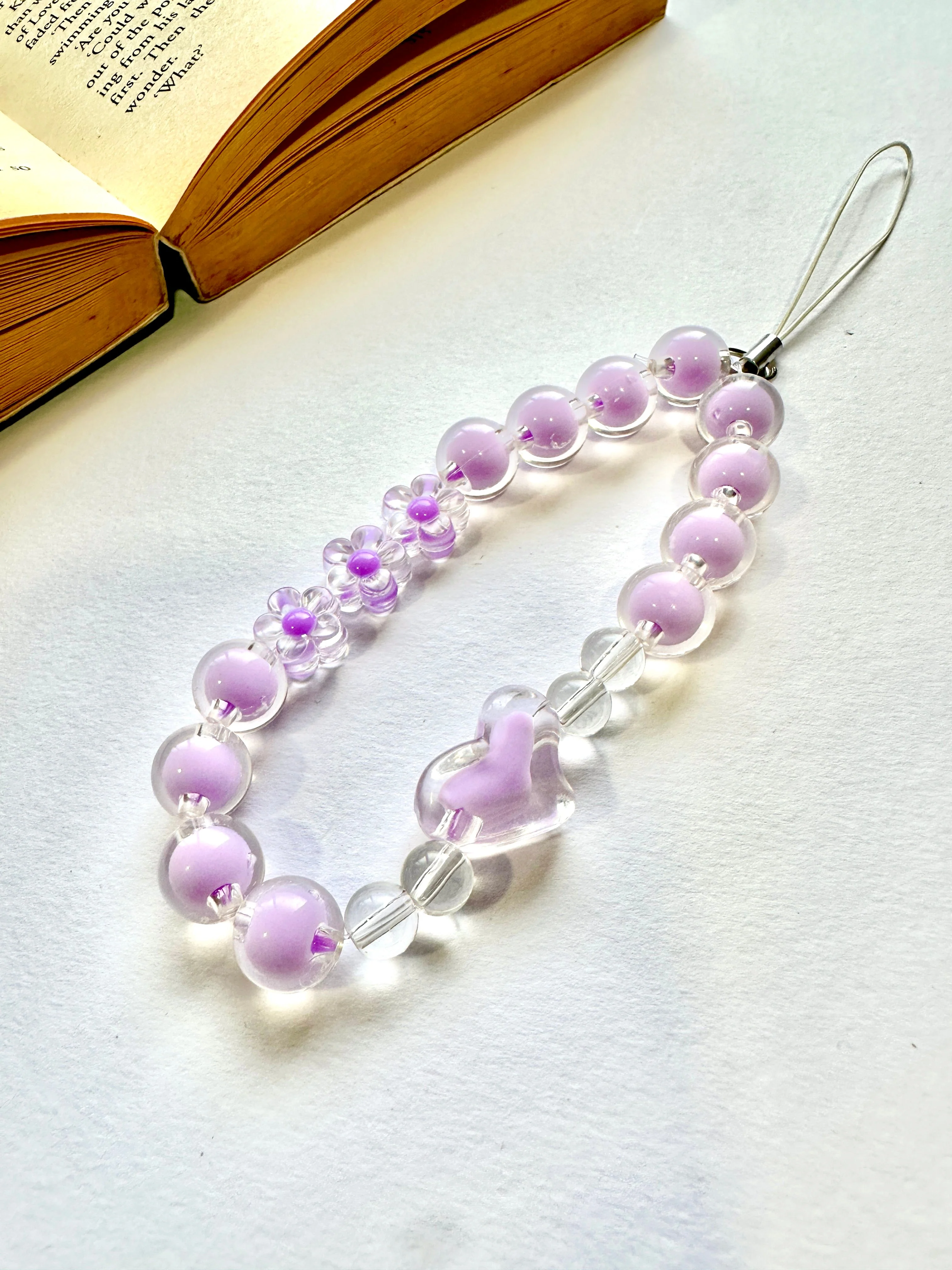 Heart Amethyst Phone Chain Charm - Image 2