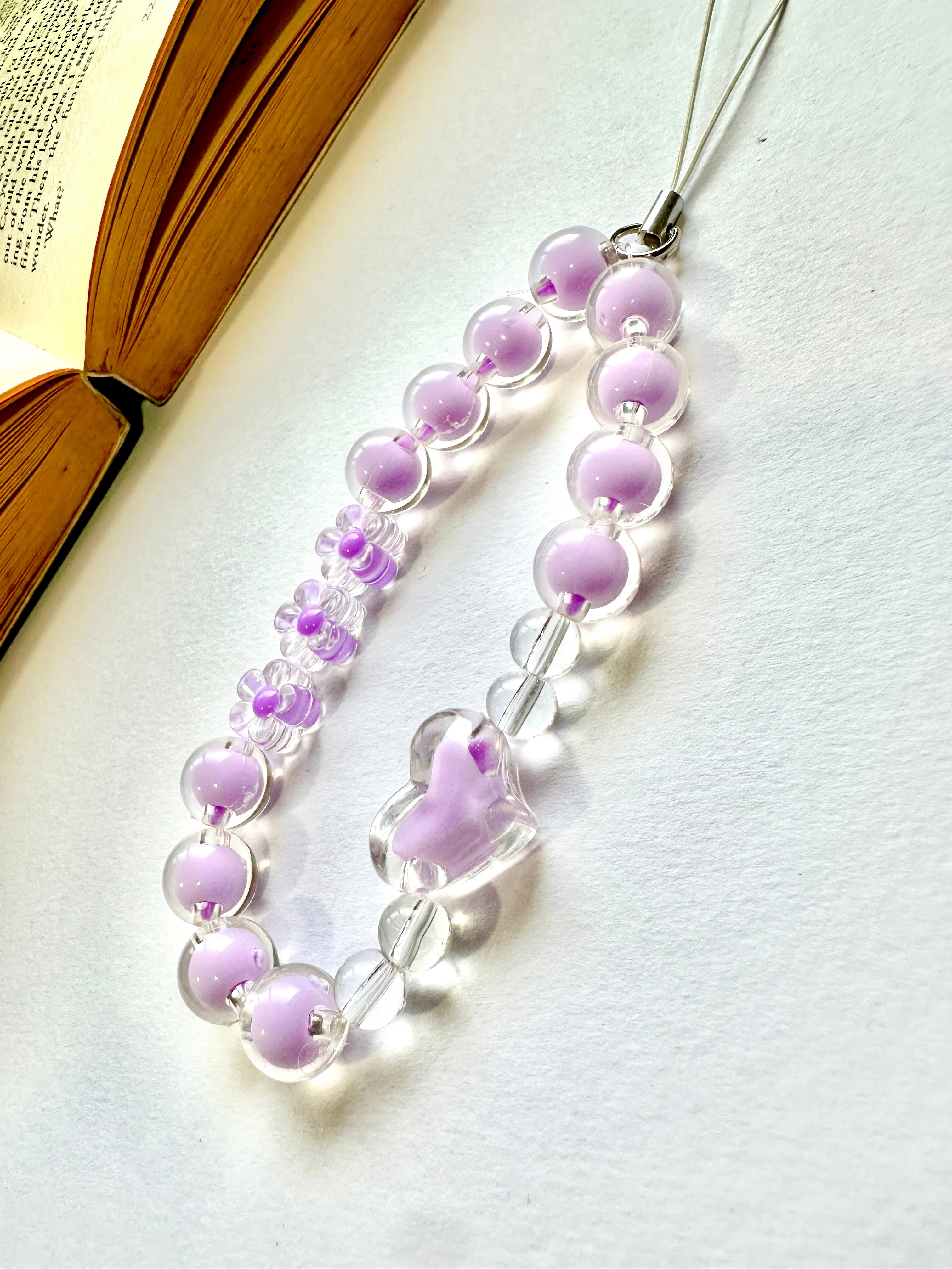 Heart Amethyst Phone Chain Charm - Image 3