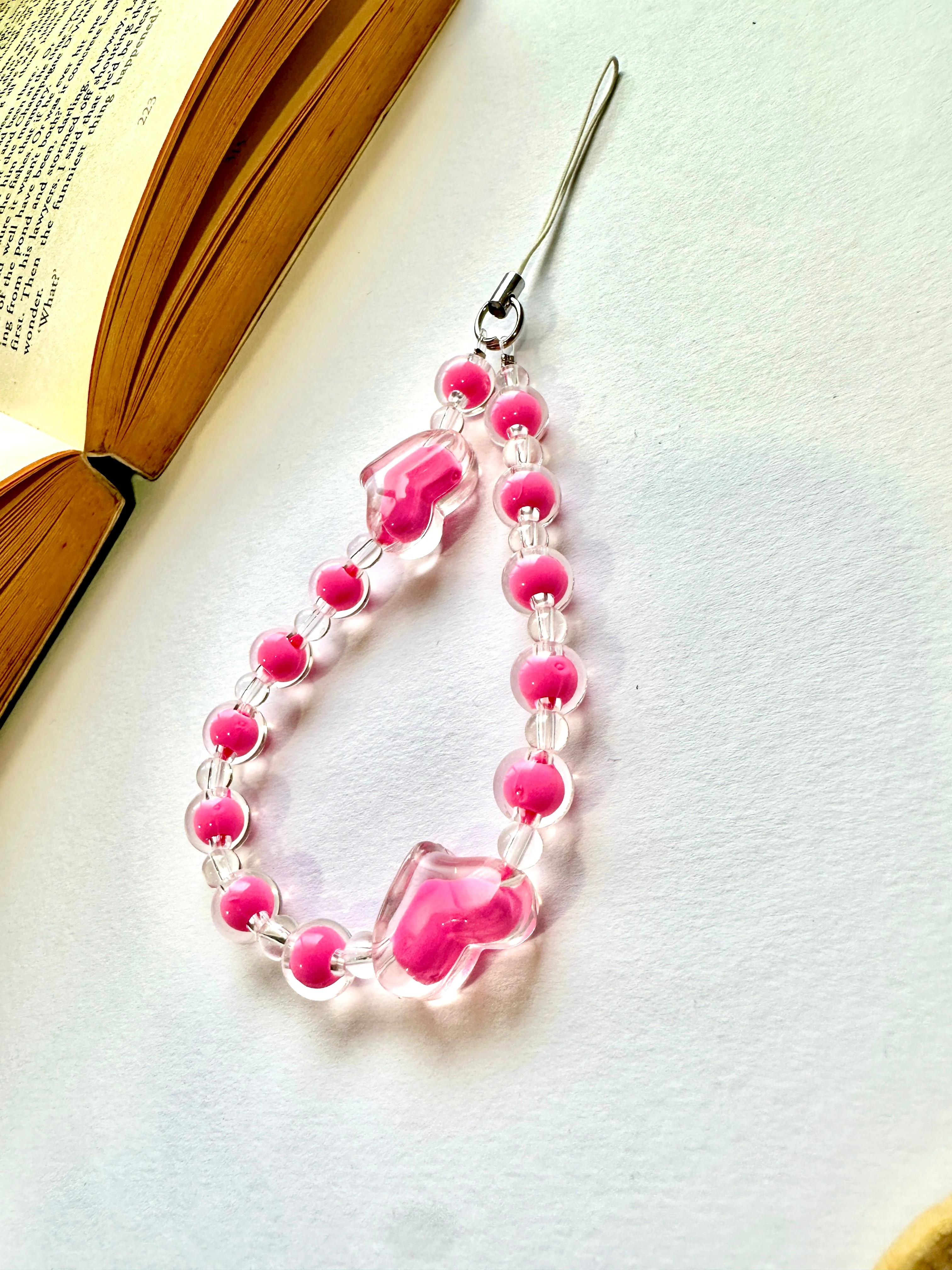 Hot Pink Phone Chain Charm - Image 2