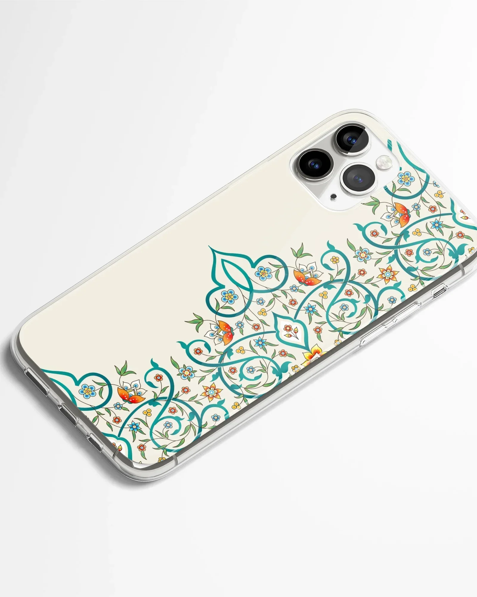 Ivory Floral Edge Mandala Phone Cover - Image 2