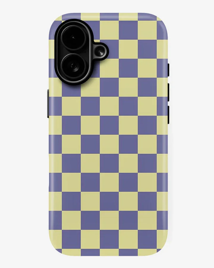 Lavender Check Glossy Armour Shell Phone Cover
