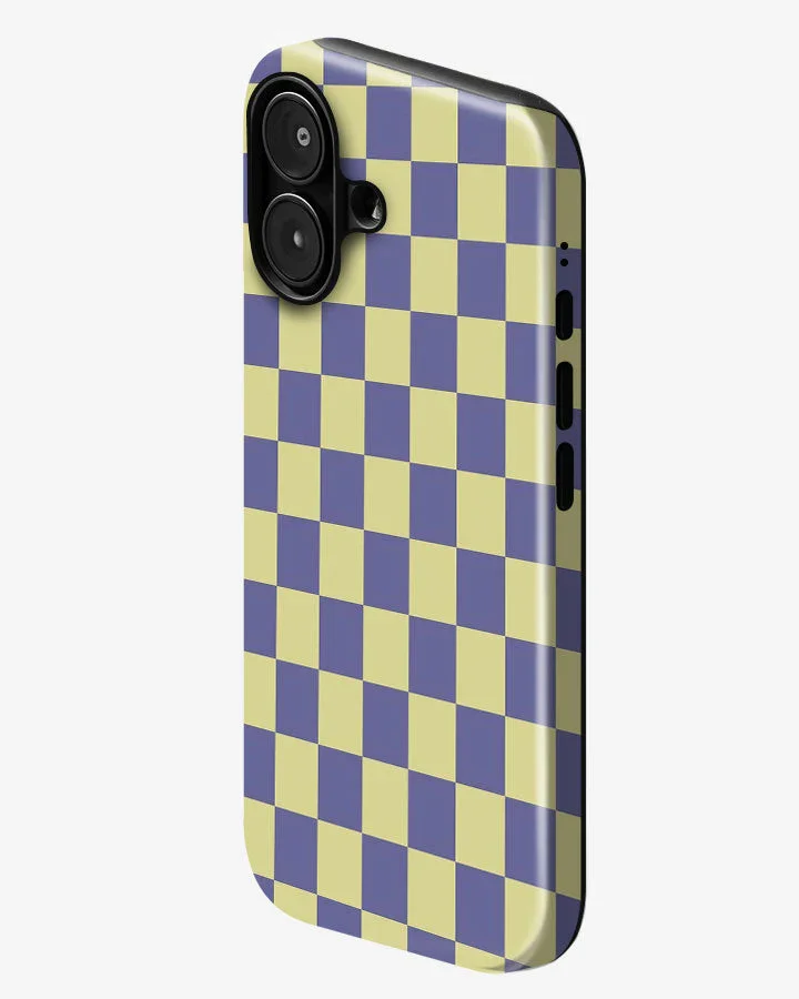 Lavender Check Glossy Armour Shell Phone Cover - Image 2