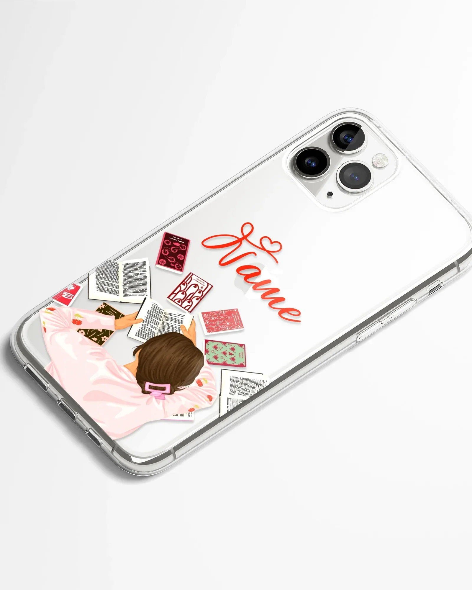 Lost in Pages Transparent Silicone Phone Cover - Image 2