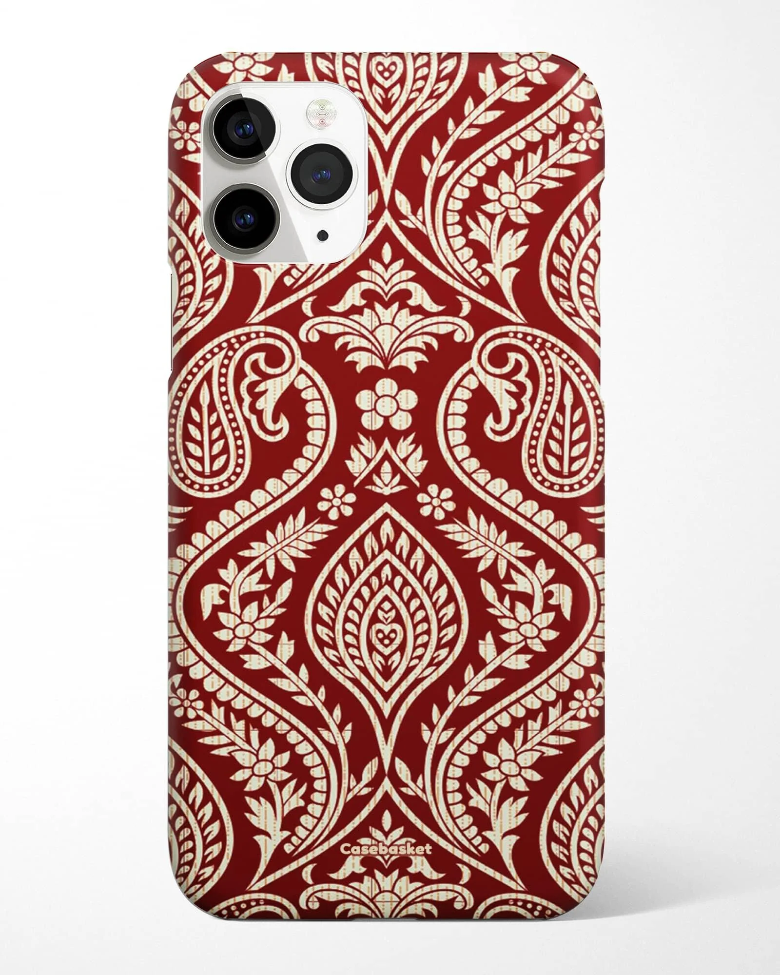 Maroon Floral Paisley Phone Cover - Image 3