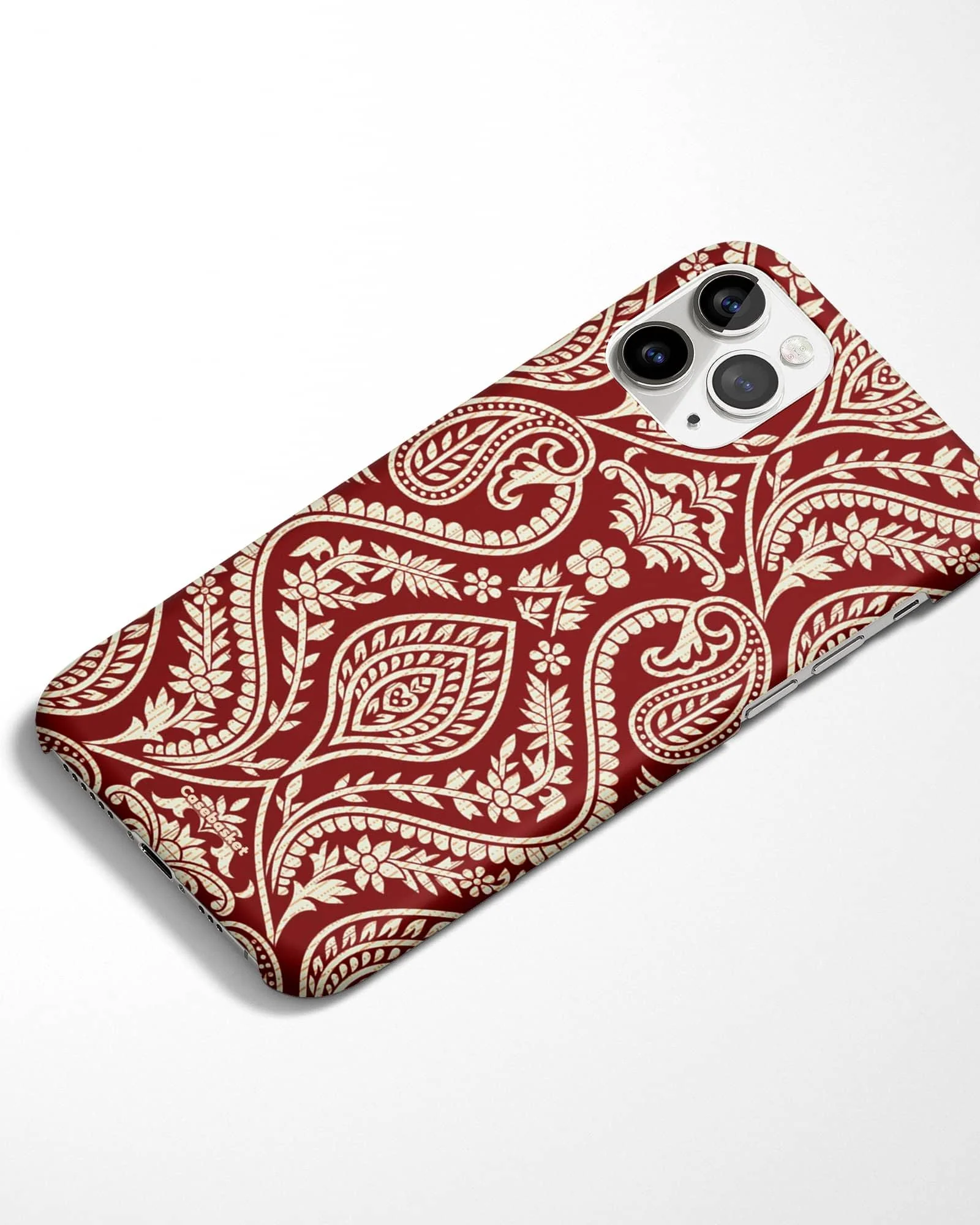 Maroon Floral Paisley Phone Cover - Image 4