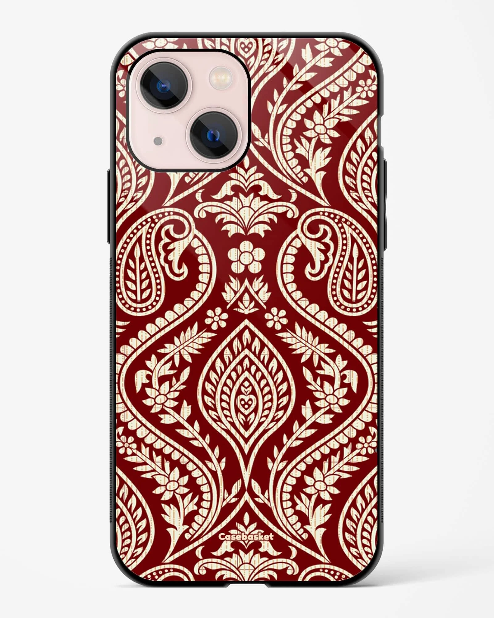 Maroon Floral Paisley Phone Cover - Image 5