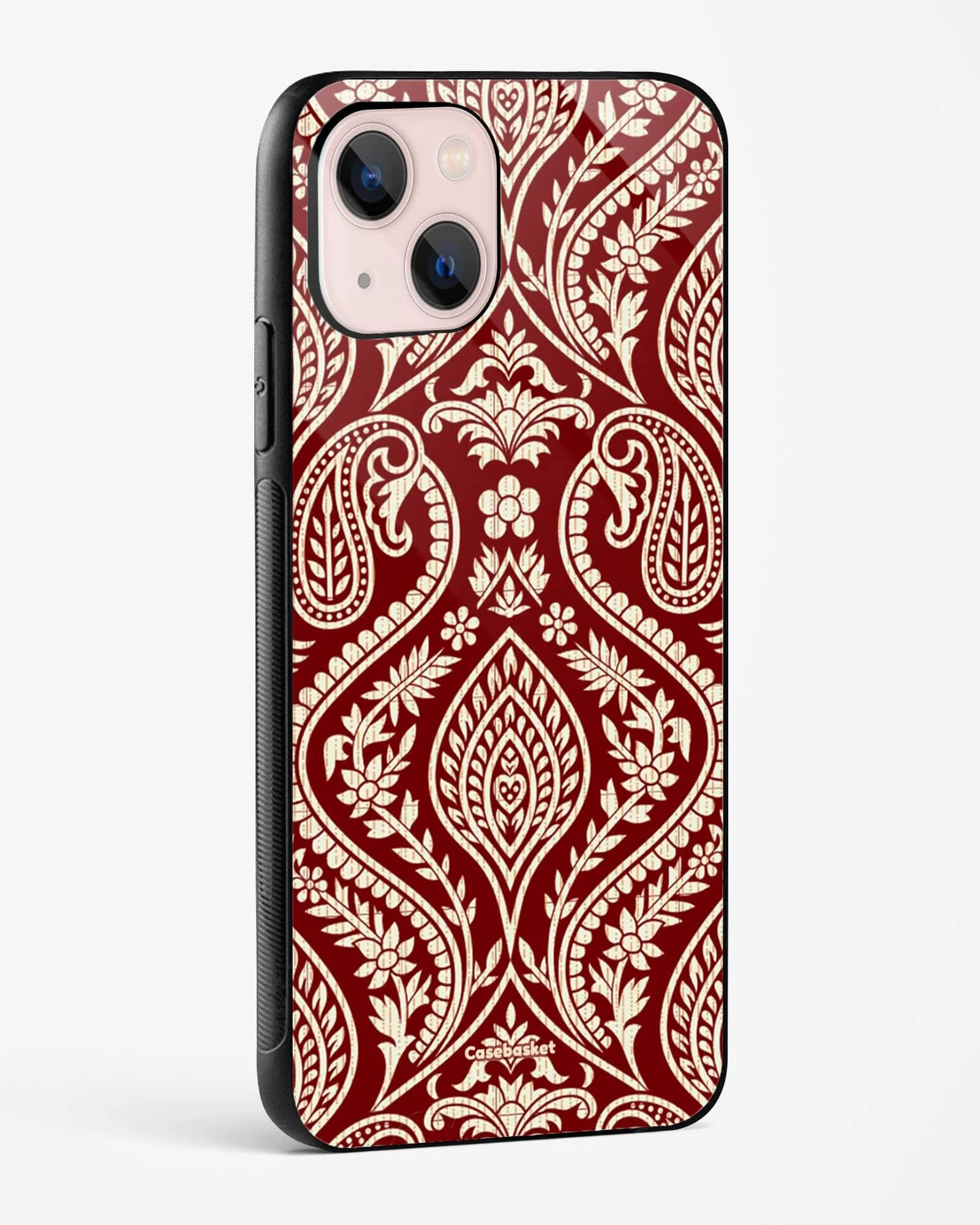 Maroon Floral Paisley Phone Cover - Image 6