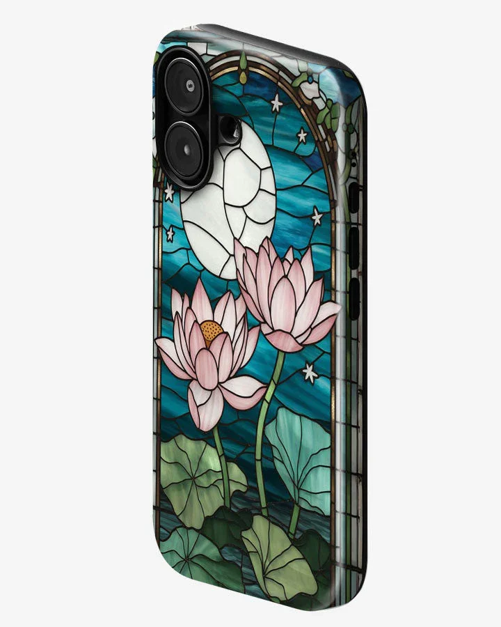 Moonlit Lotus Glossy Armour Shell Phone Cover - Image 2