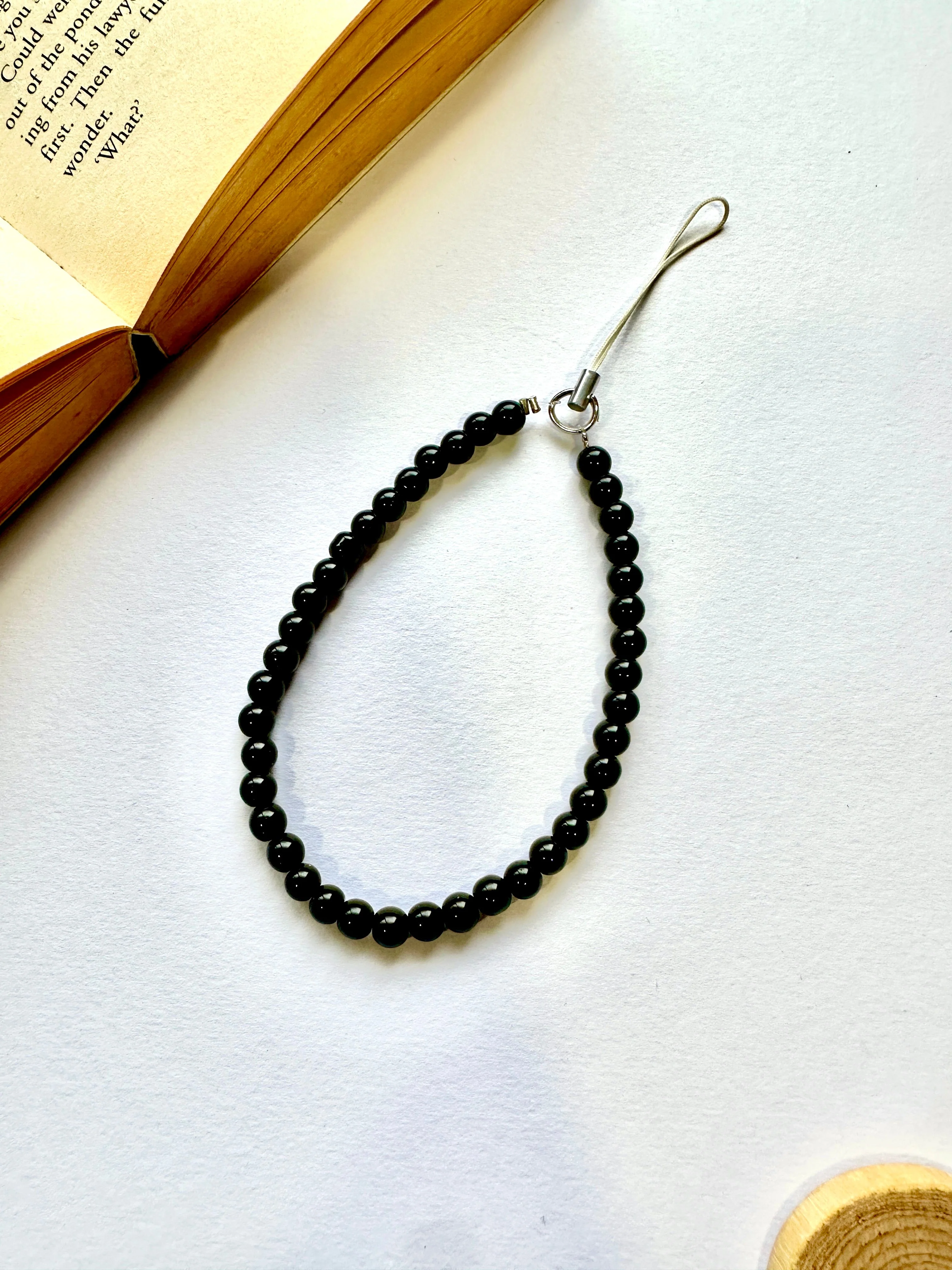 Onyx Loop Phone Chain Charm