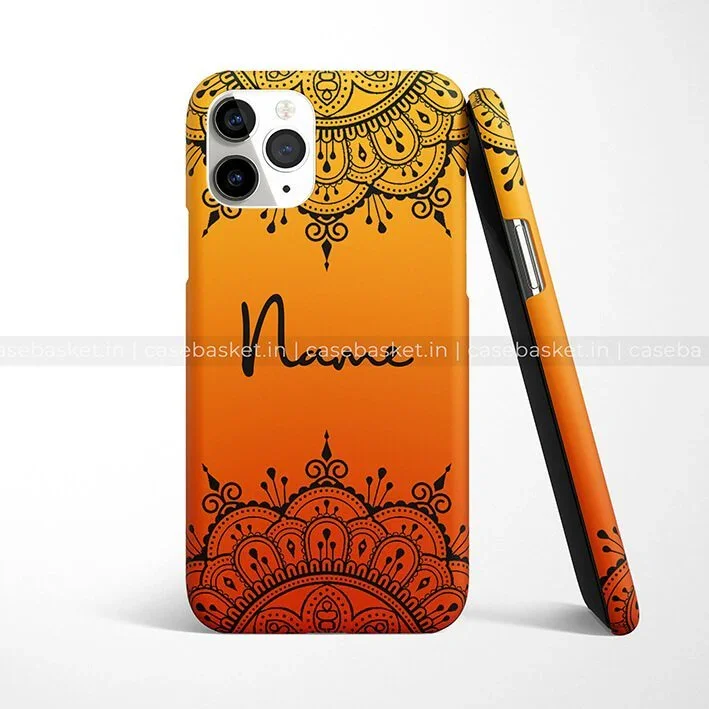 Orange Double Mandala Phone Cover - Image 2