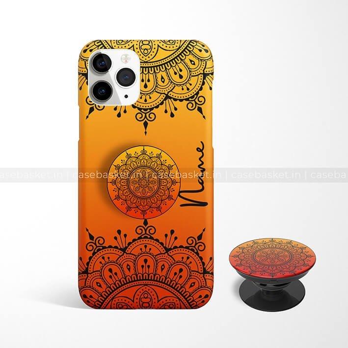 Orange Double Mandala Phone Cover - Image 3