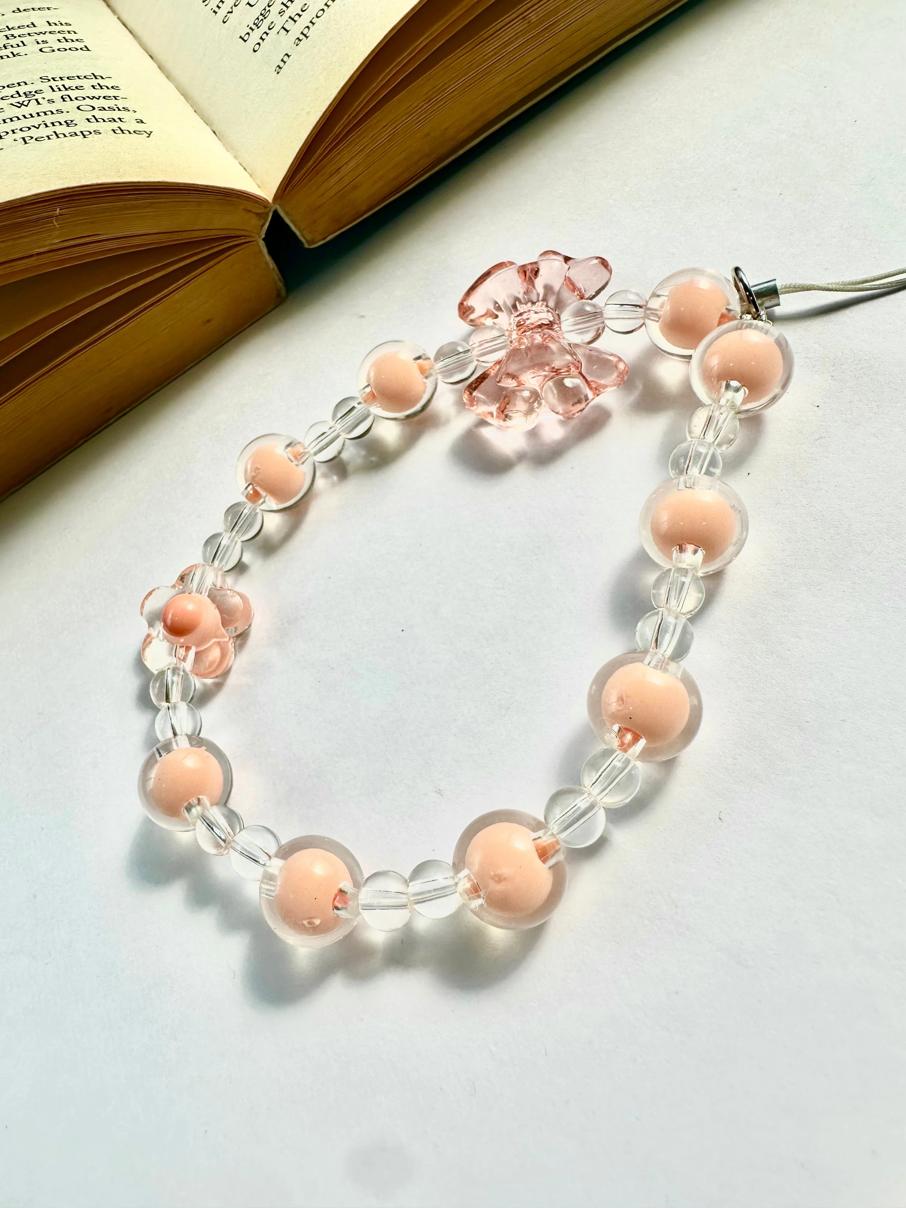 Orange Pop Transparent Bow Phone Chain Charm - Image 3