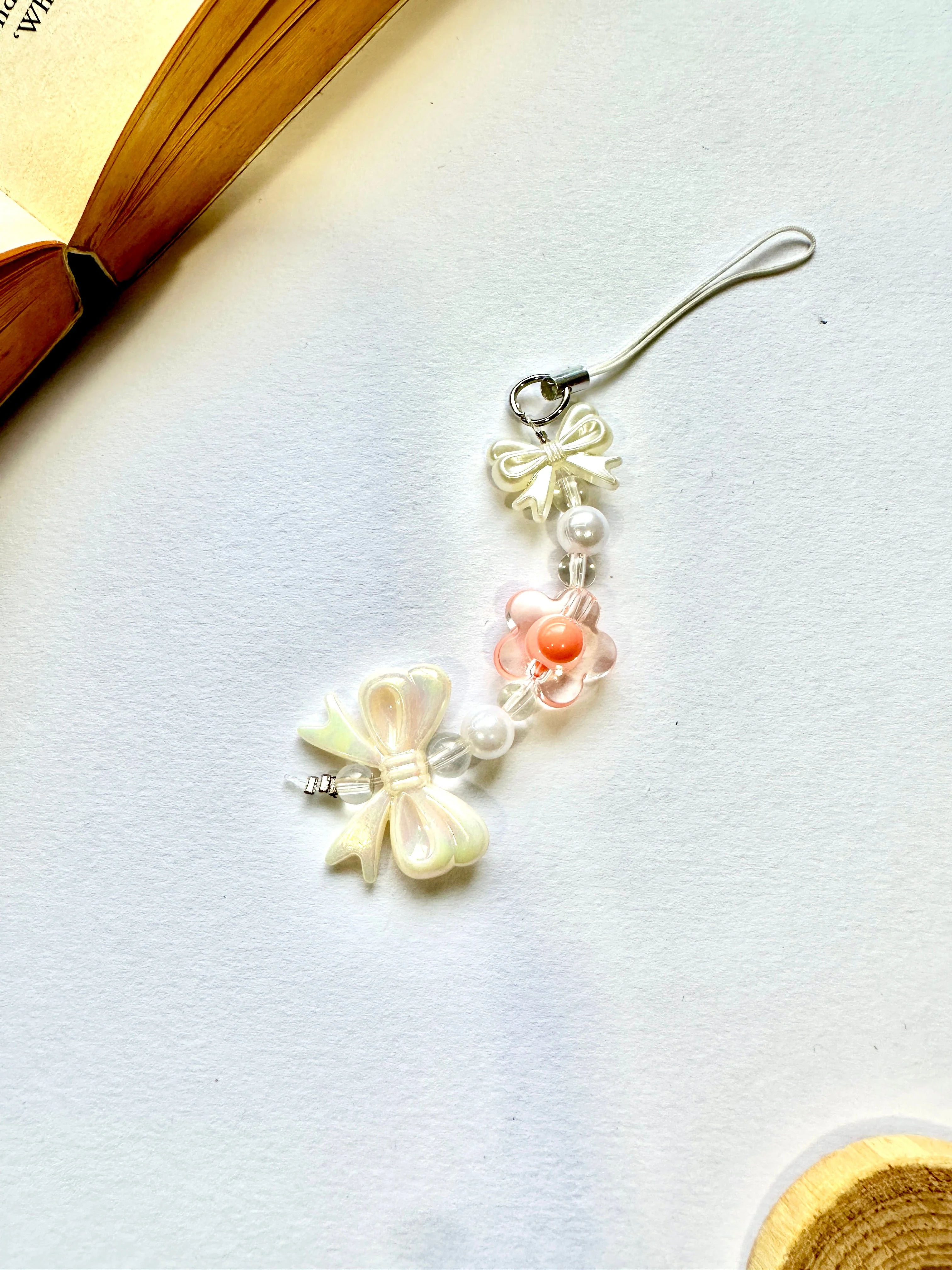 Peach Pearl Phone Chain Charm - Image 2