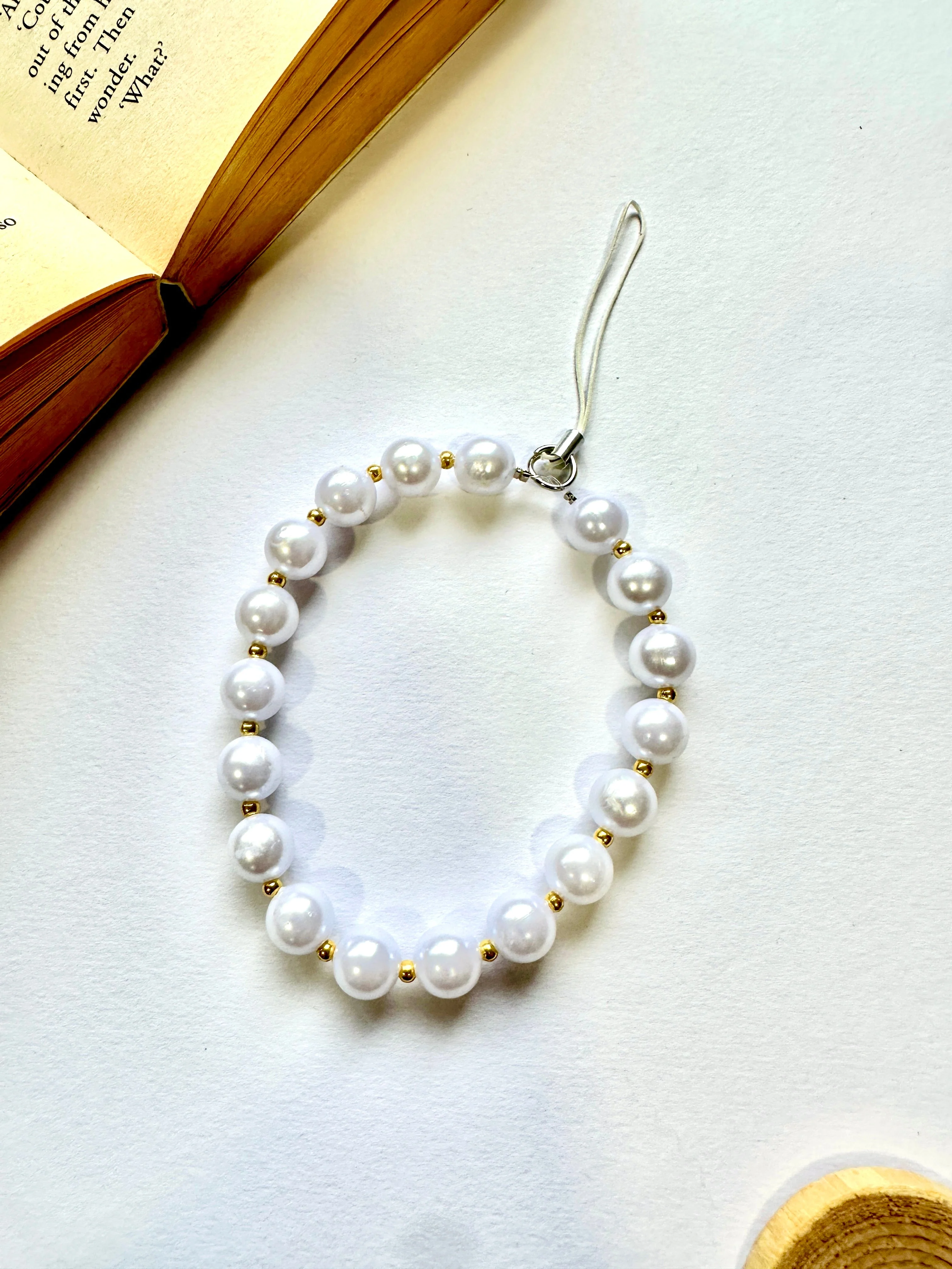 Pearl Fall Phone Chain Charm