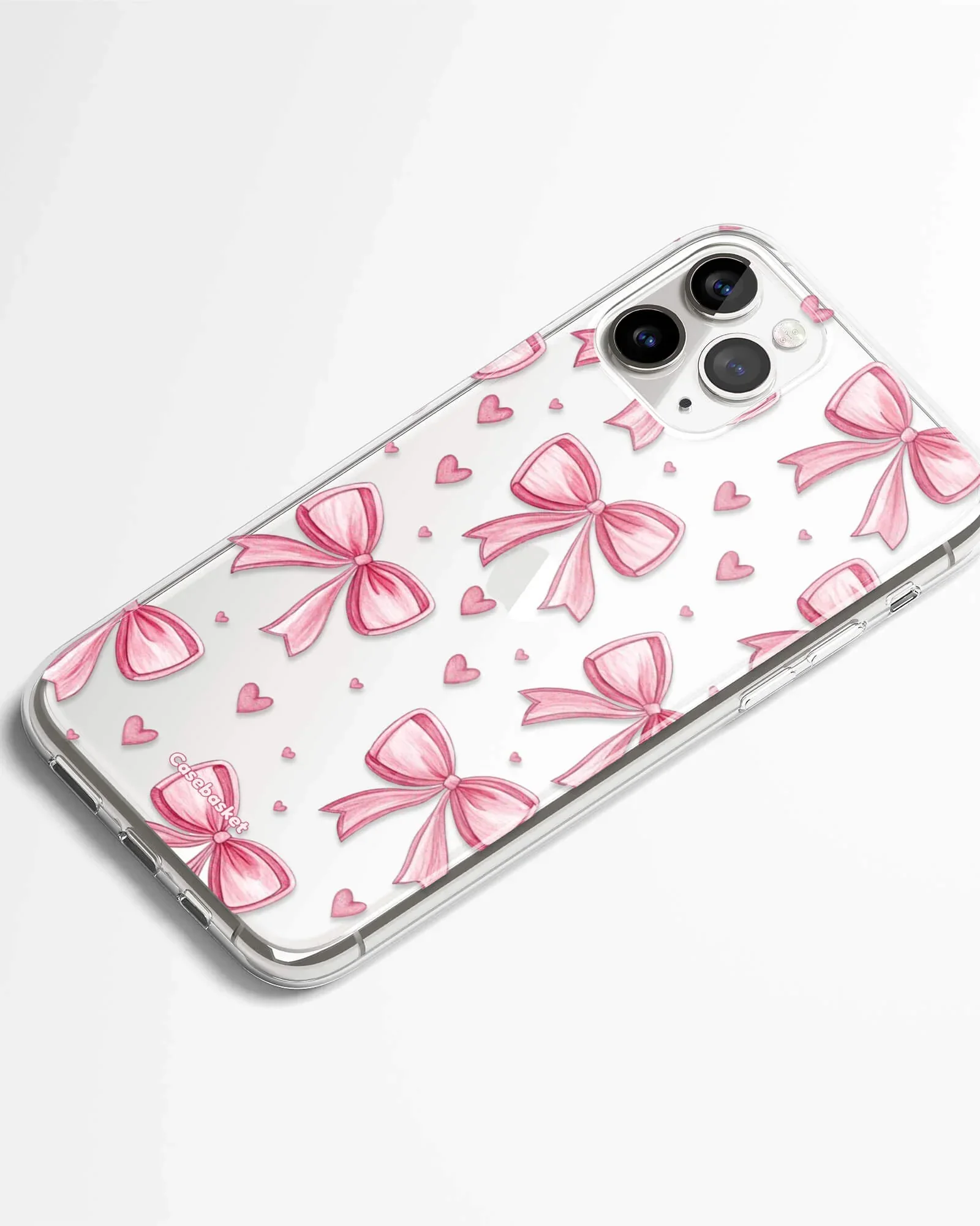 Pink Bow Hearts Silicone Phone Cover - Image 2