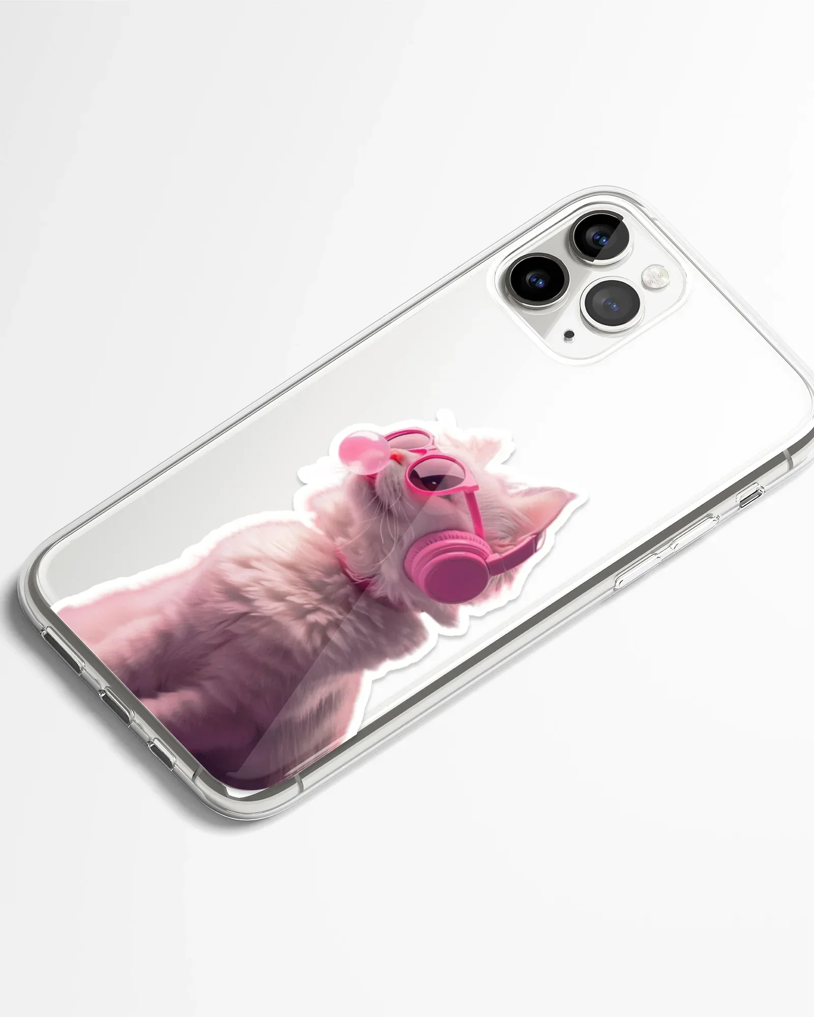 Pink Pop Kitty Transparent Phone Cover - Image 2