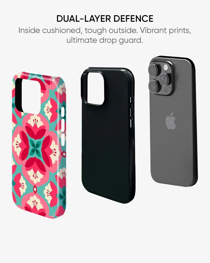 Pink Teal Glossy Armour Shell Phone Cover - Image 4