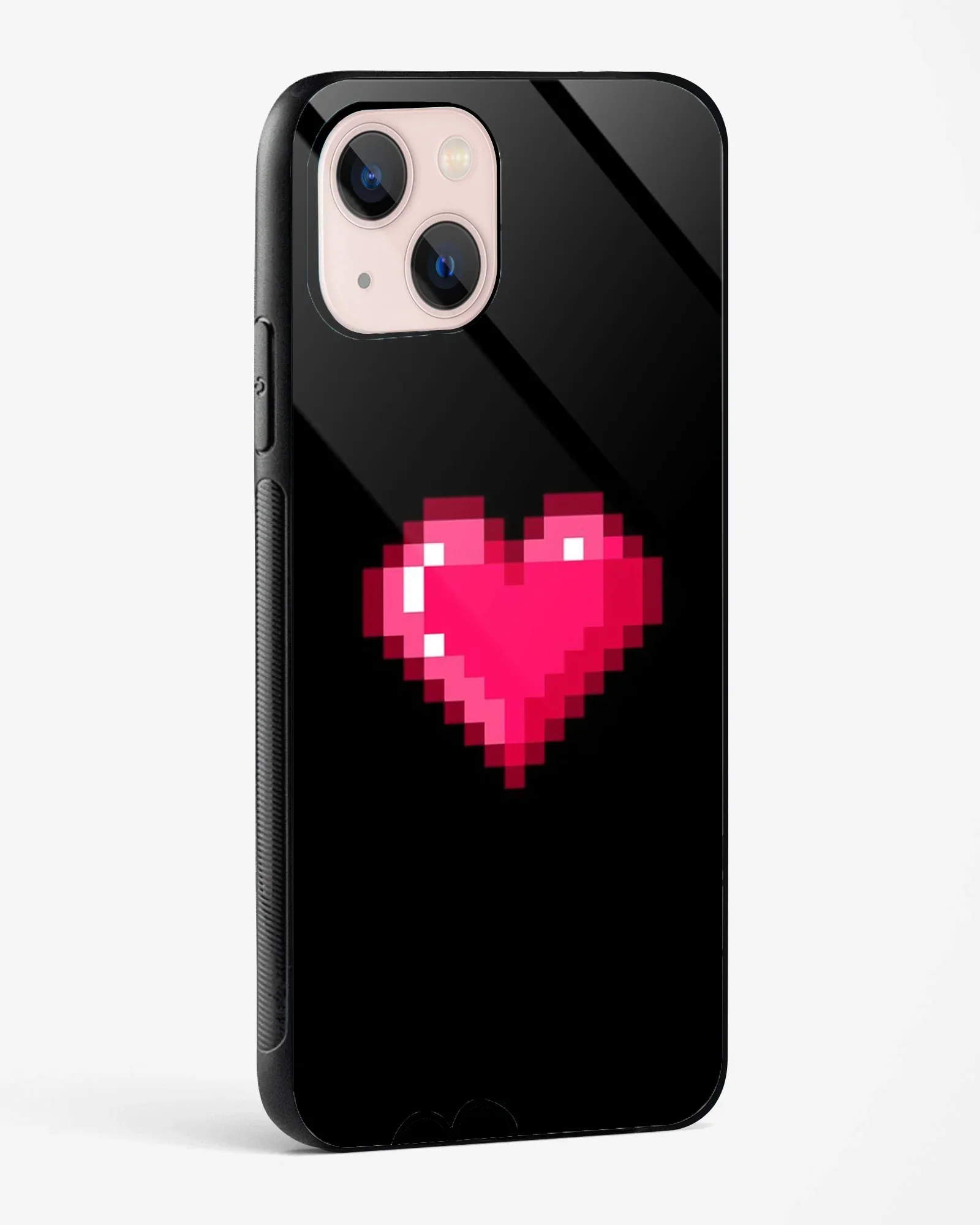 Pixel Black-Red Heart Phone Cover - Image 6