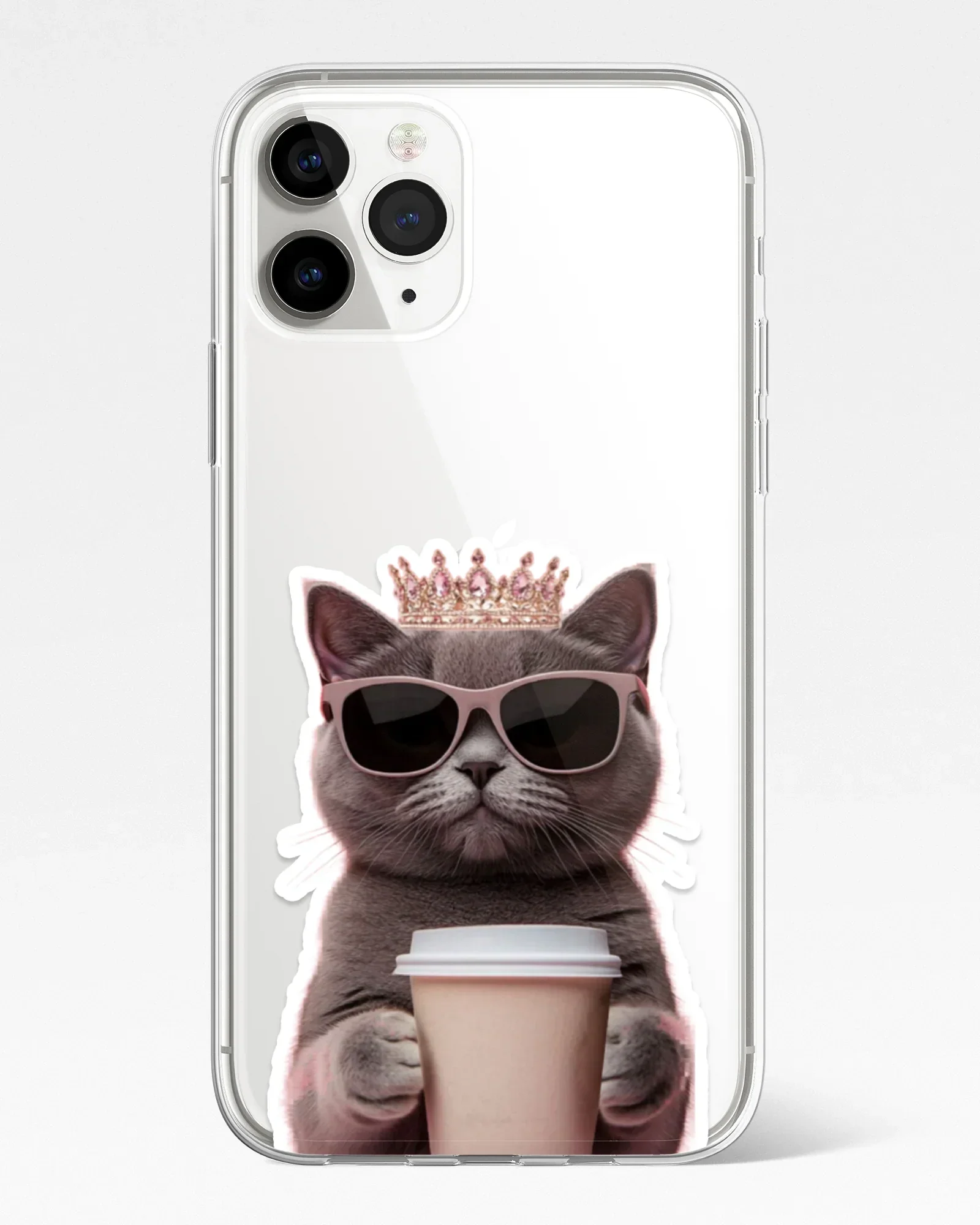 Queen Latte Kitty Transparent Phone Cover