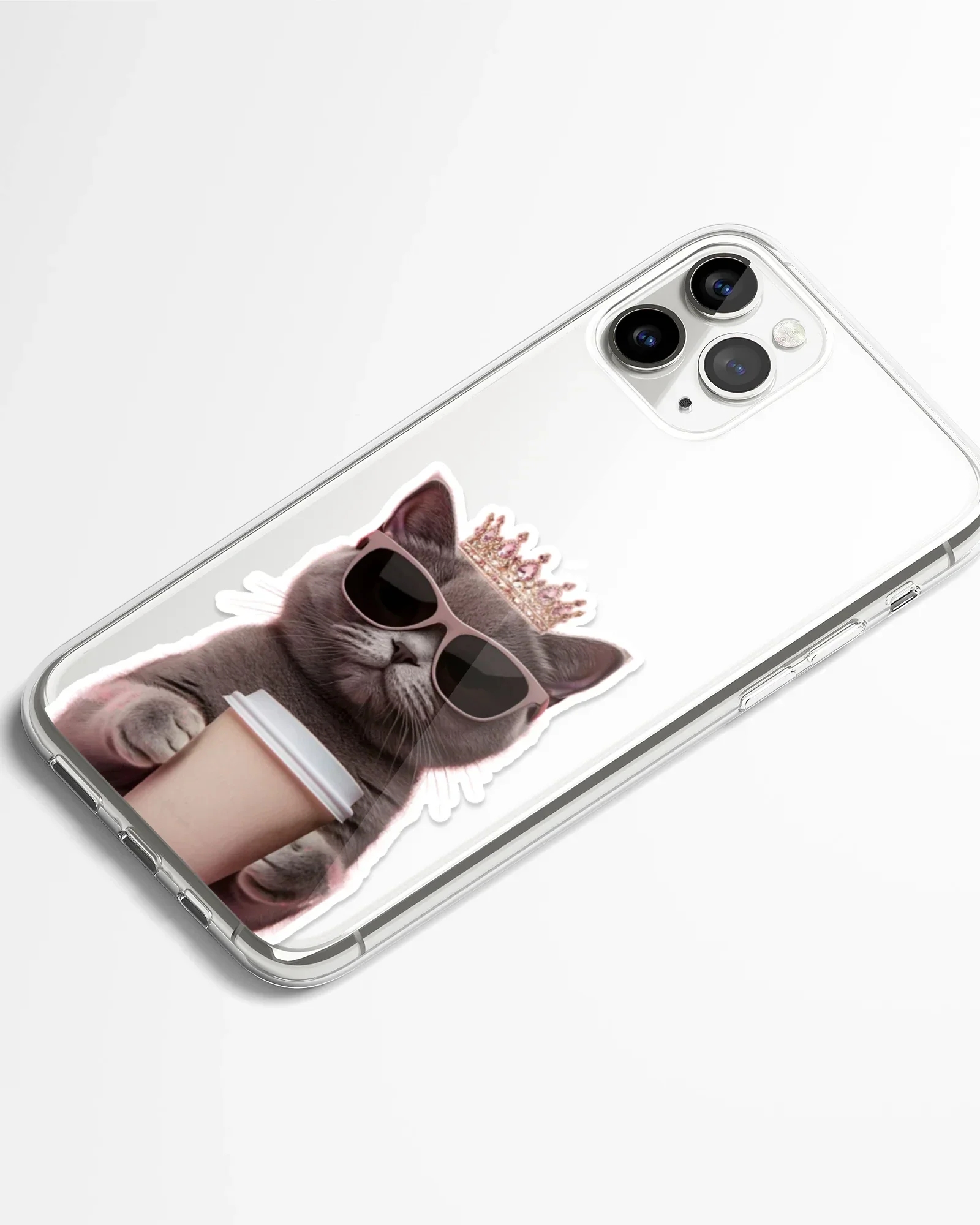 Queen Latte Kitty Transparent Phone Cover - Image 2