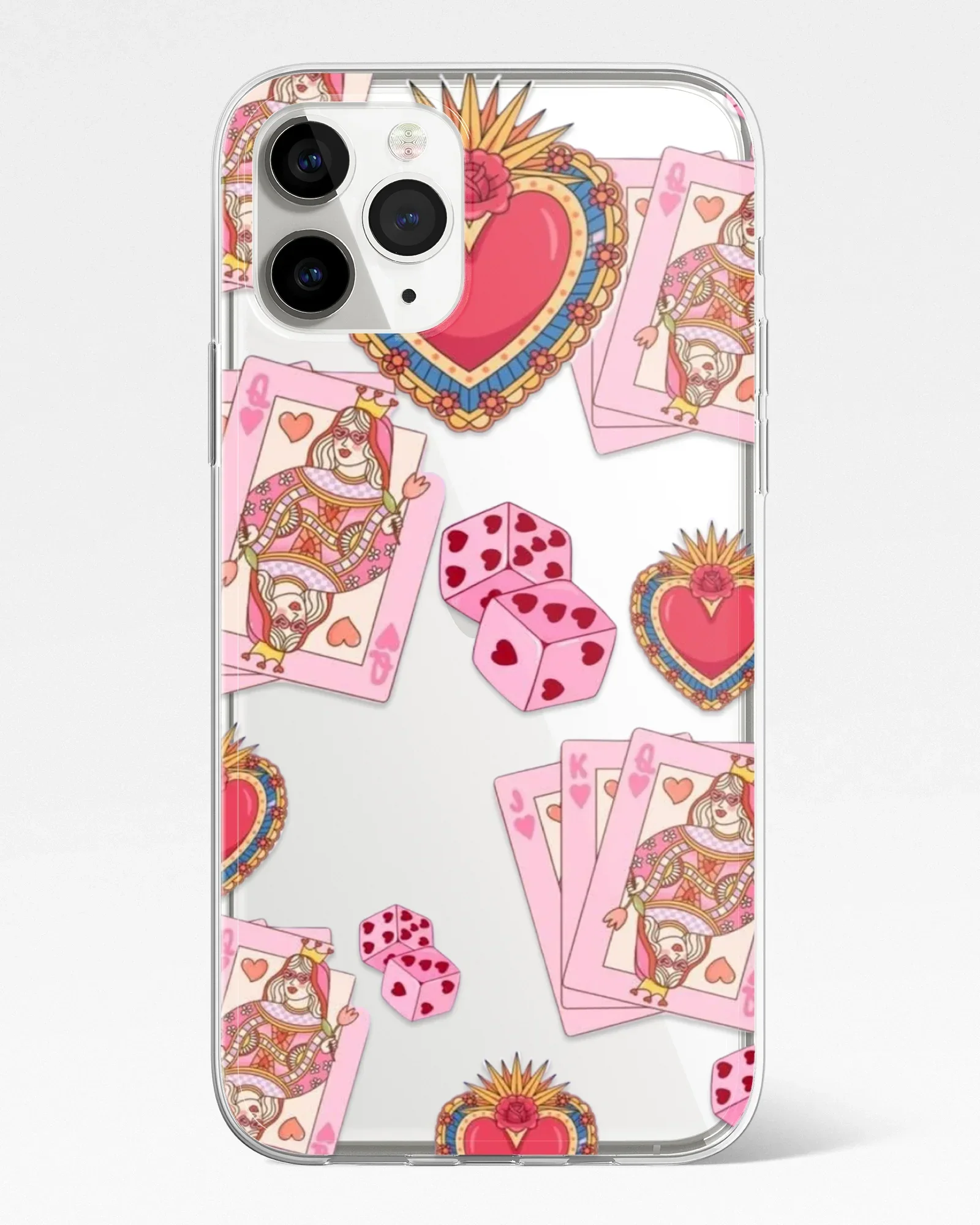 Queen of Hearts Transparent Phone Cover