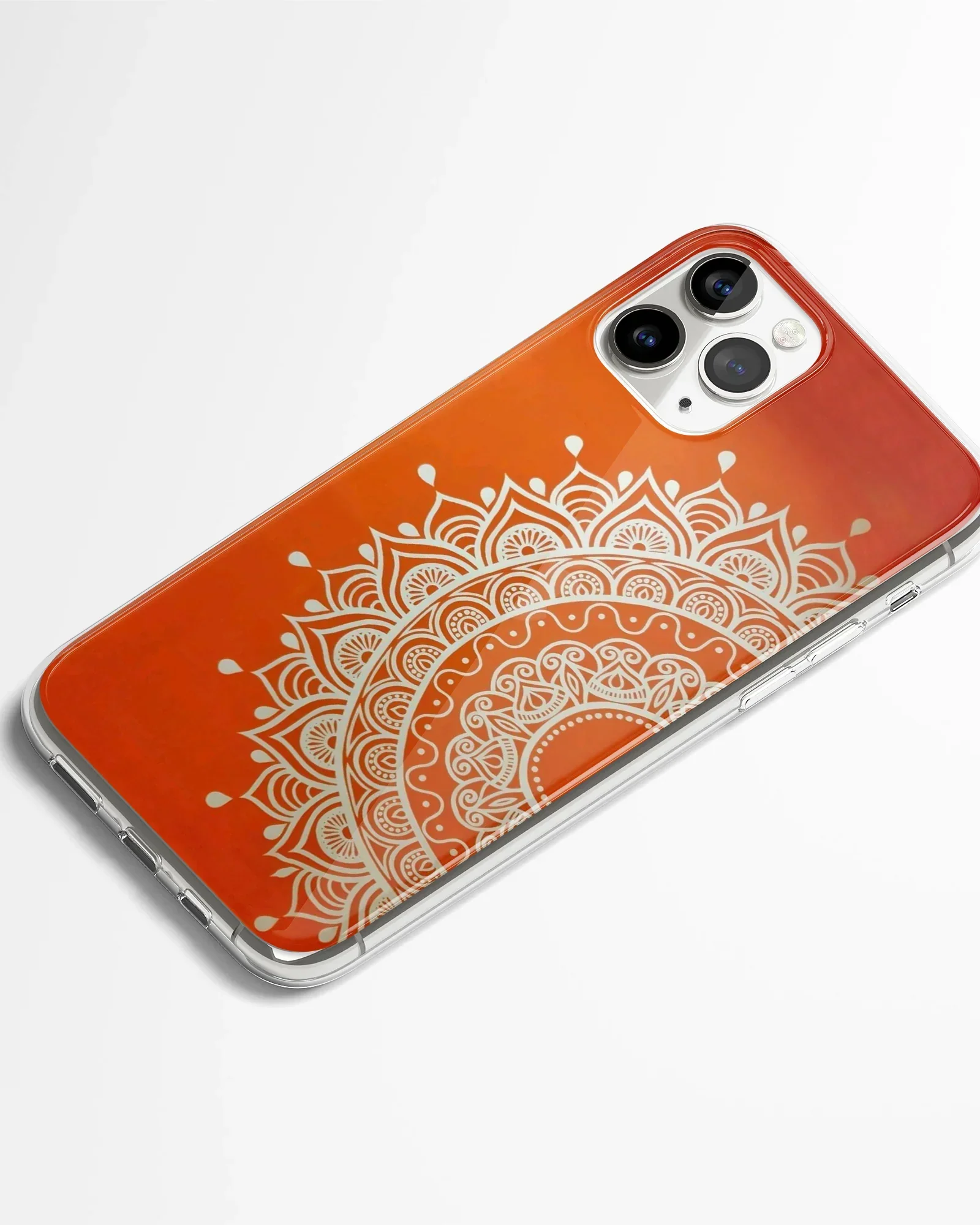 Radiant Orange Mandala Phone Cover - Image 2