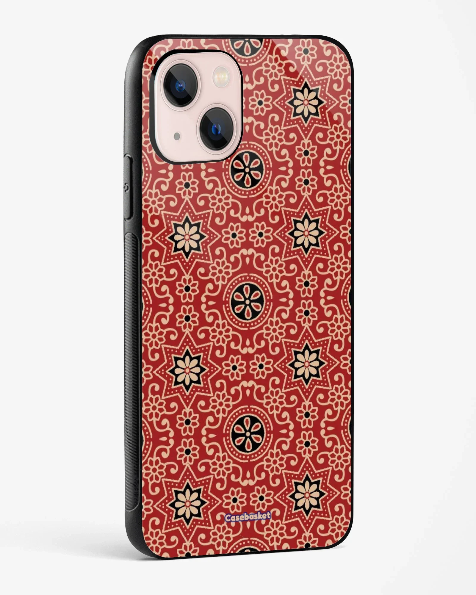 Red Block Bloom Glossy Phone Cover - Image 2